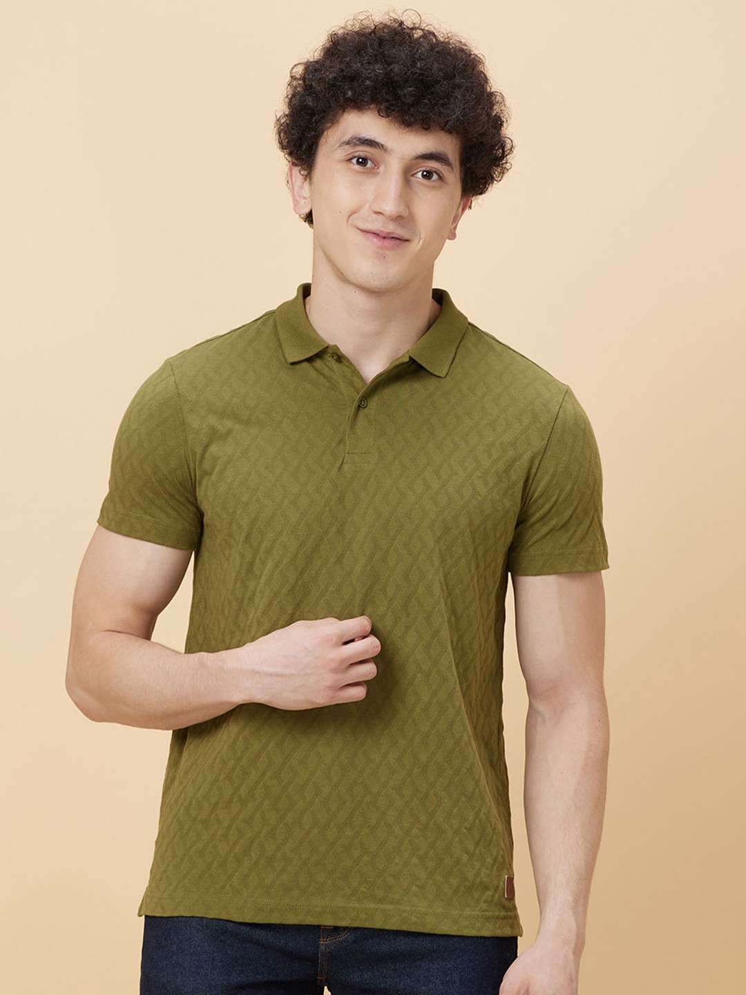 

Being Human Self Designed Polo Collar Casual T-shirt, Green