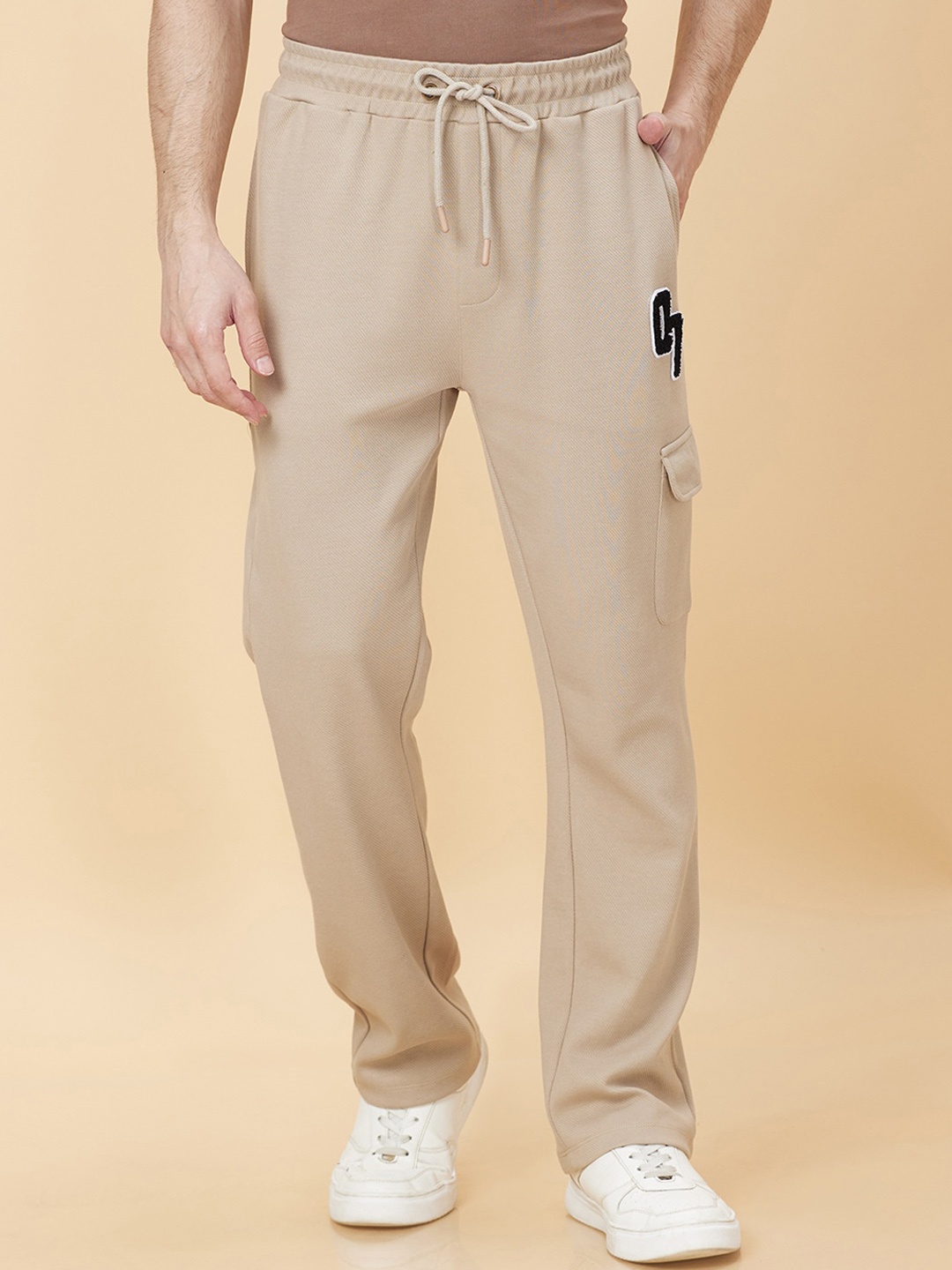 

Being Human Men Mid-Rise Track Pants, Brown