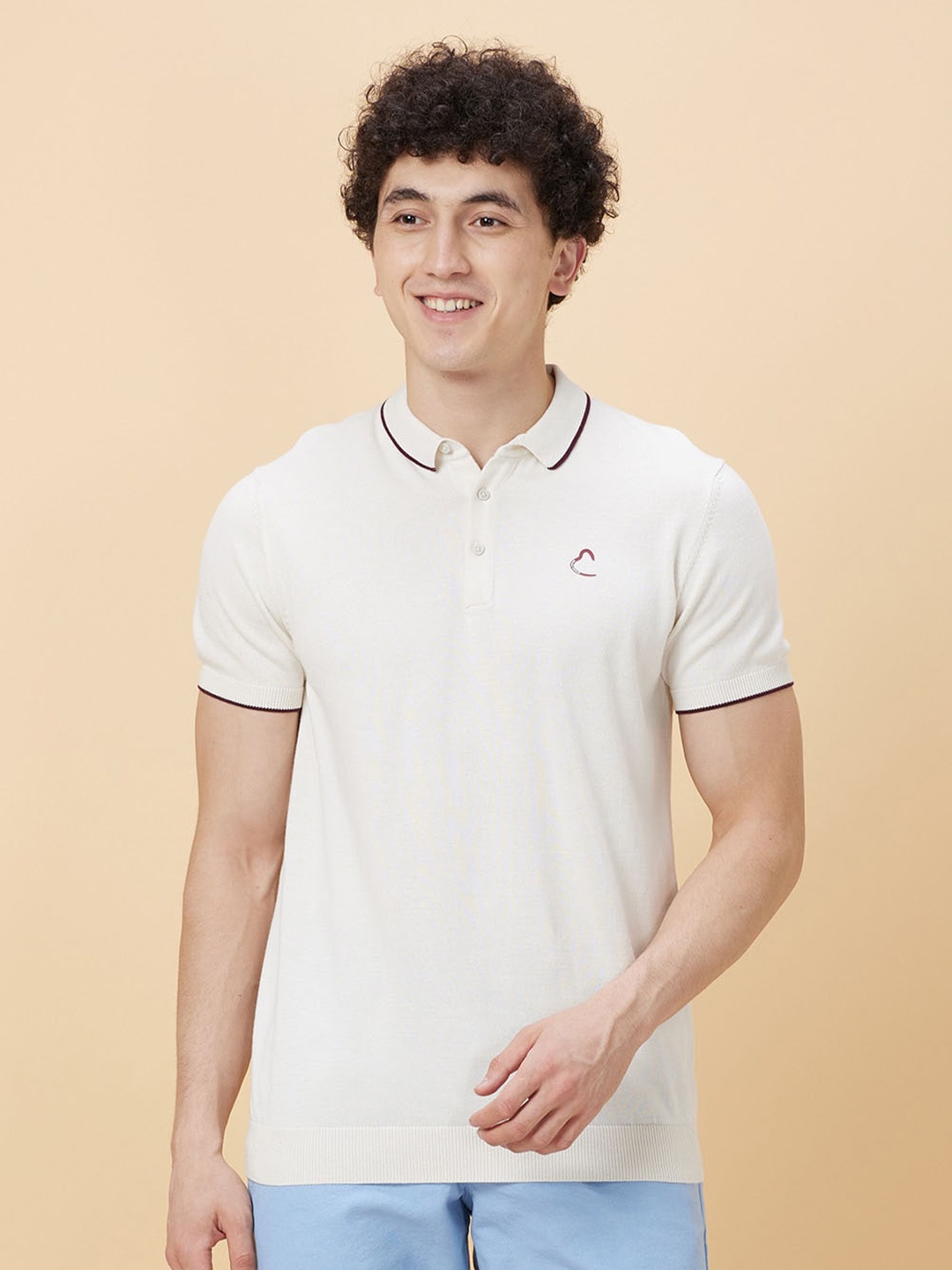

Being Human Polo Collar T-shirt, Off white