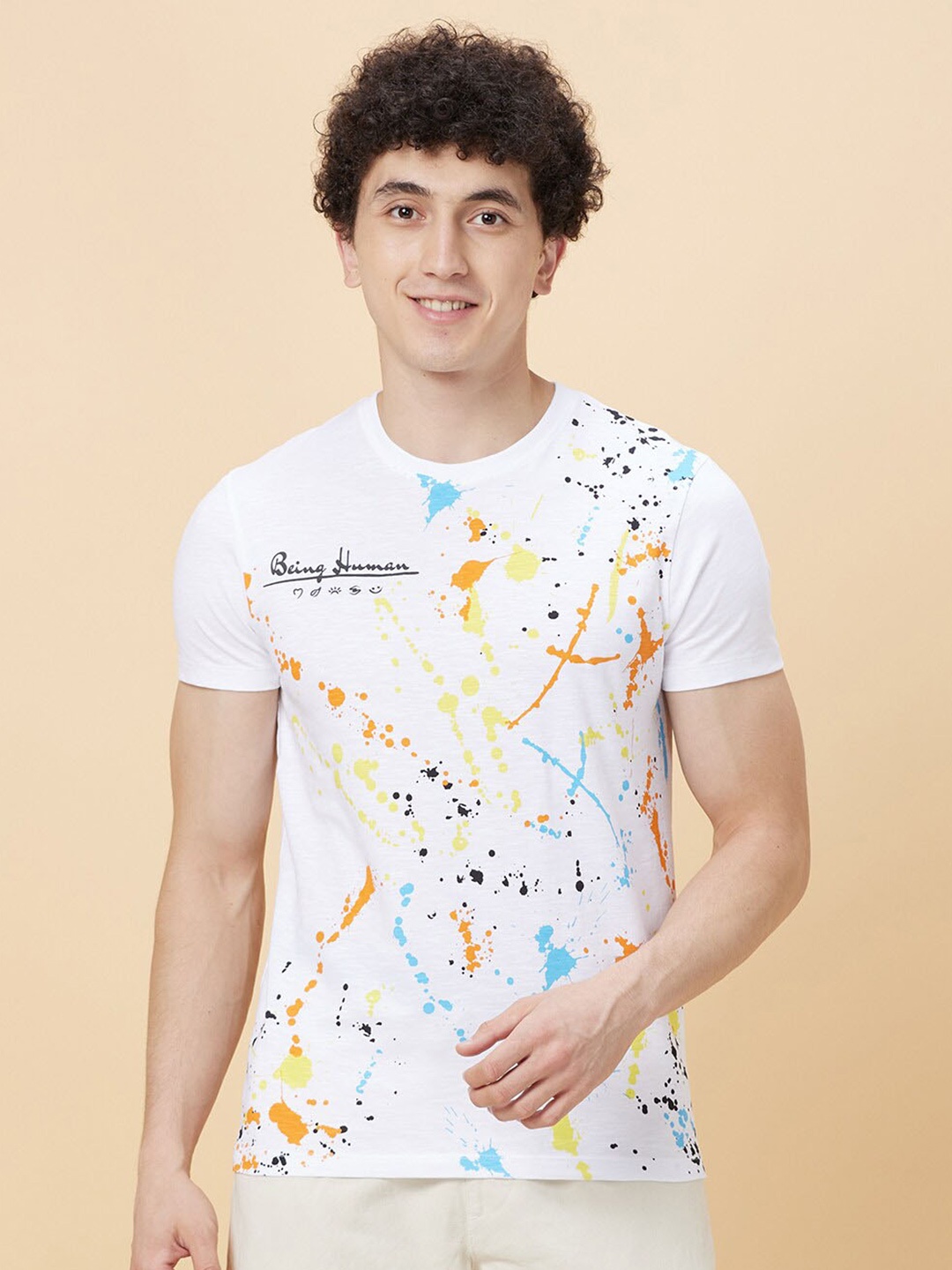 

Being Human Abstract Printed T-shirt, White