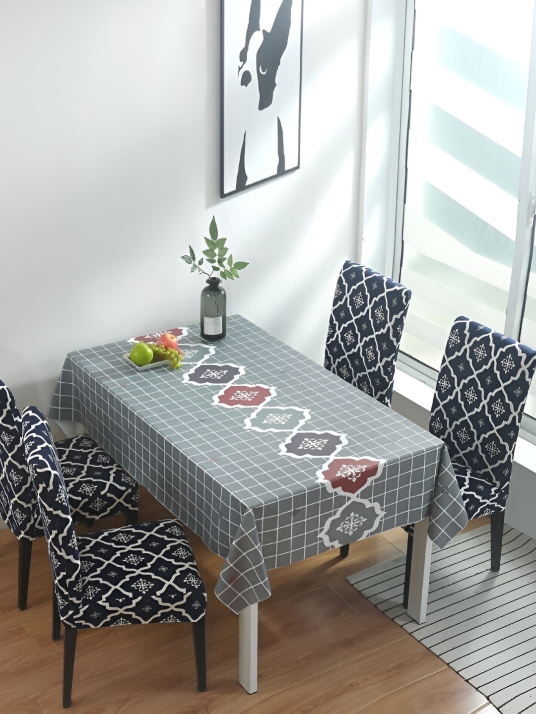 

Mac Lawrence Grey & White Ethnic Motifs Printed Rectangle 4-Seater Table Cover