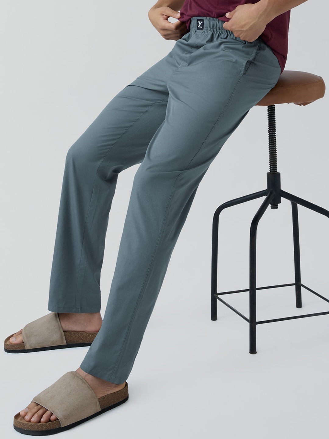 

XYXX Men Straight-Leg Cotton Lounge Pants, Grey