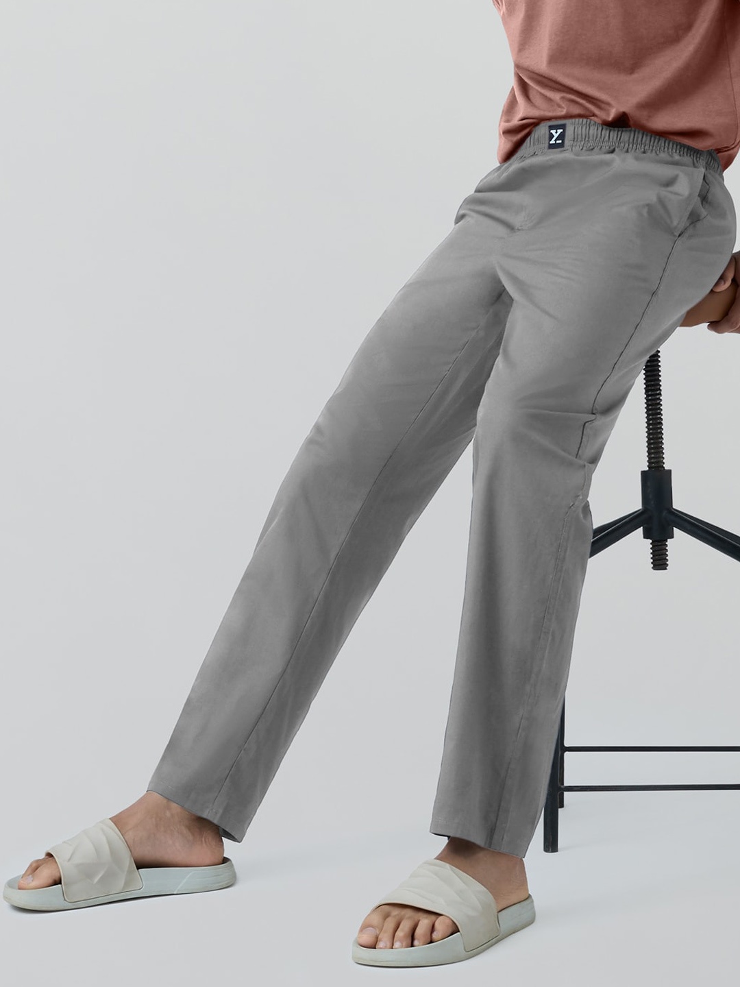 

XYXX Men Straight-Leg Cotton Lounge Pants, Grey