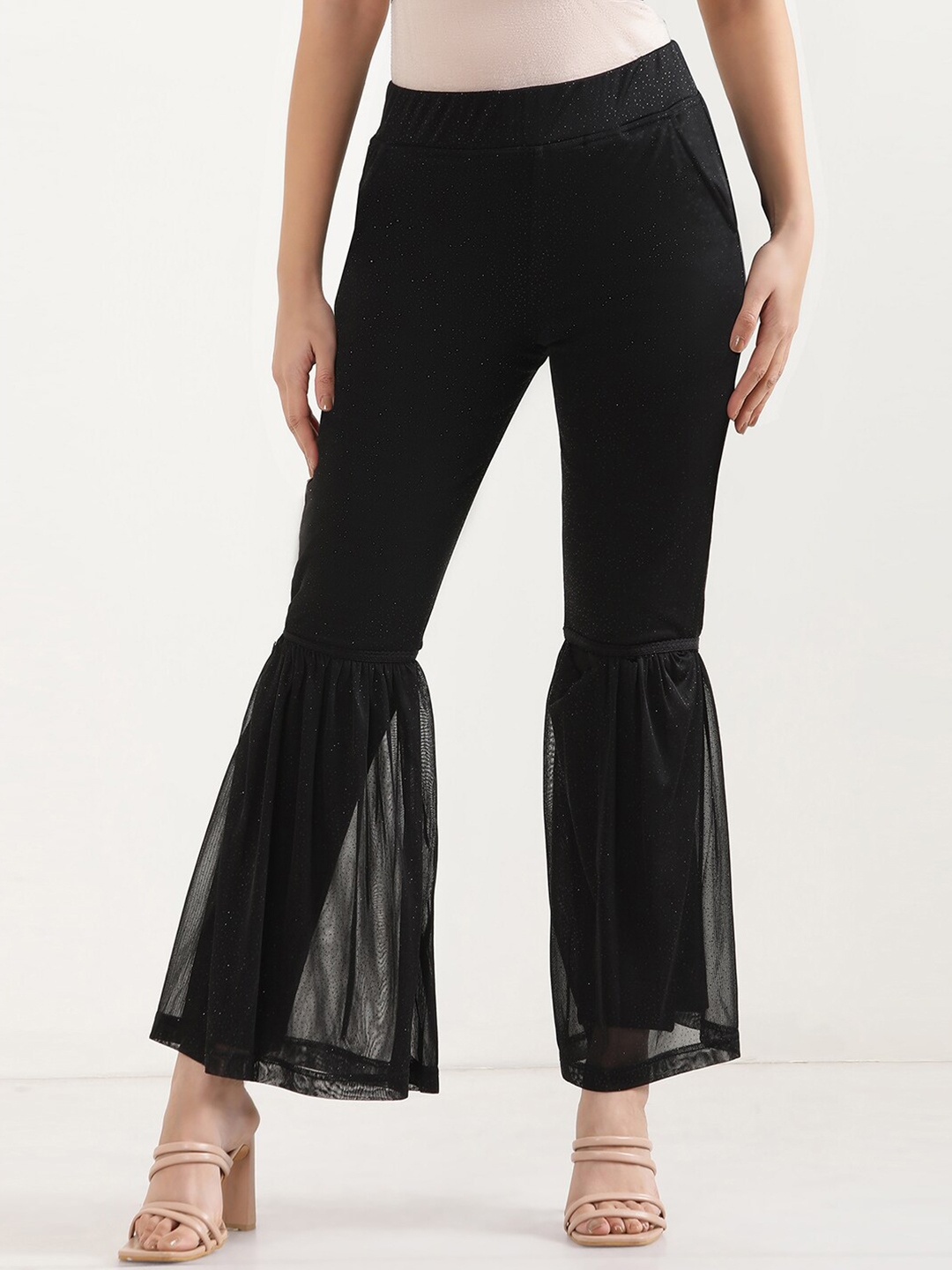 

elleven Women Skinny Fit Culottes Trousers, Black