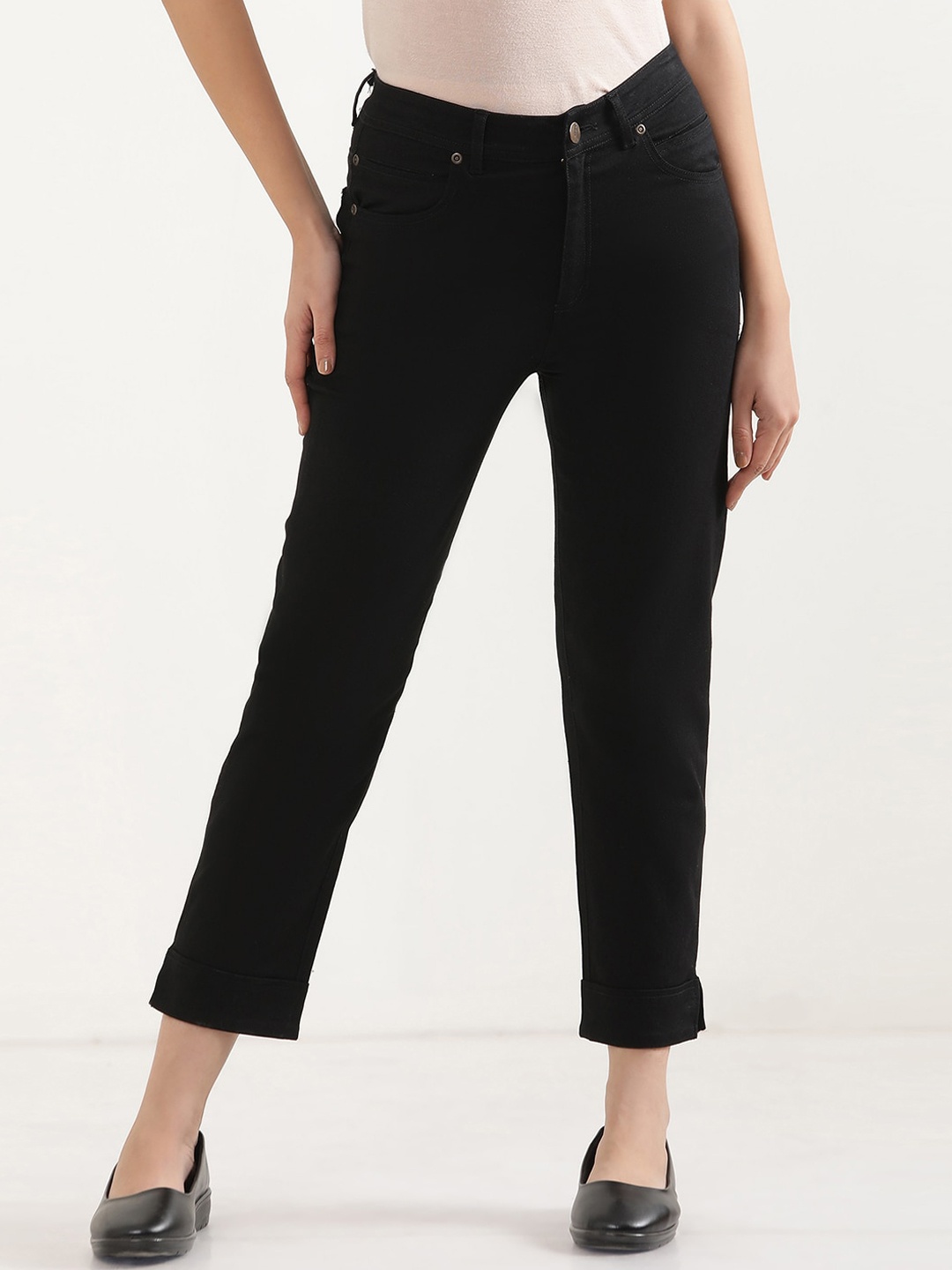 

elleven Women Straight Fit Culottes Trousers, Black