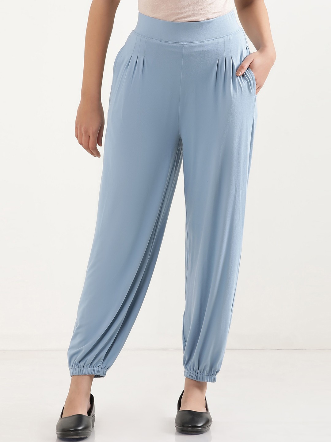 

elleven Women Loose Fit Harem Pants, Blue