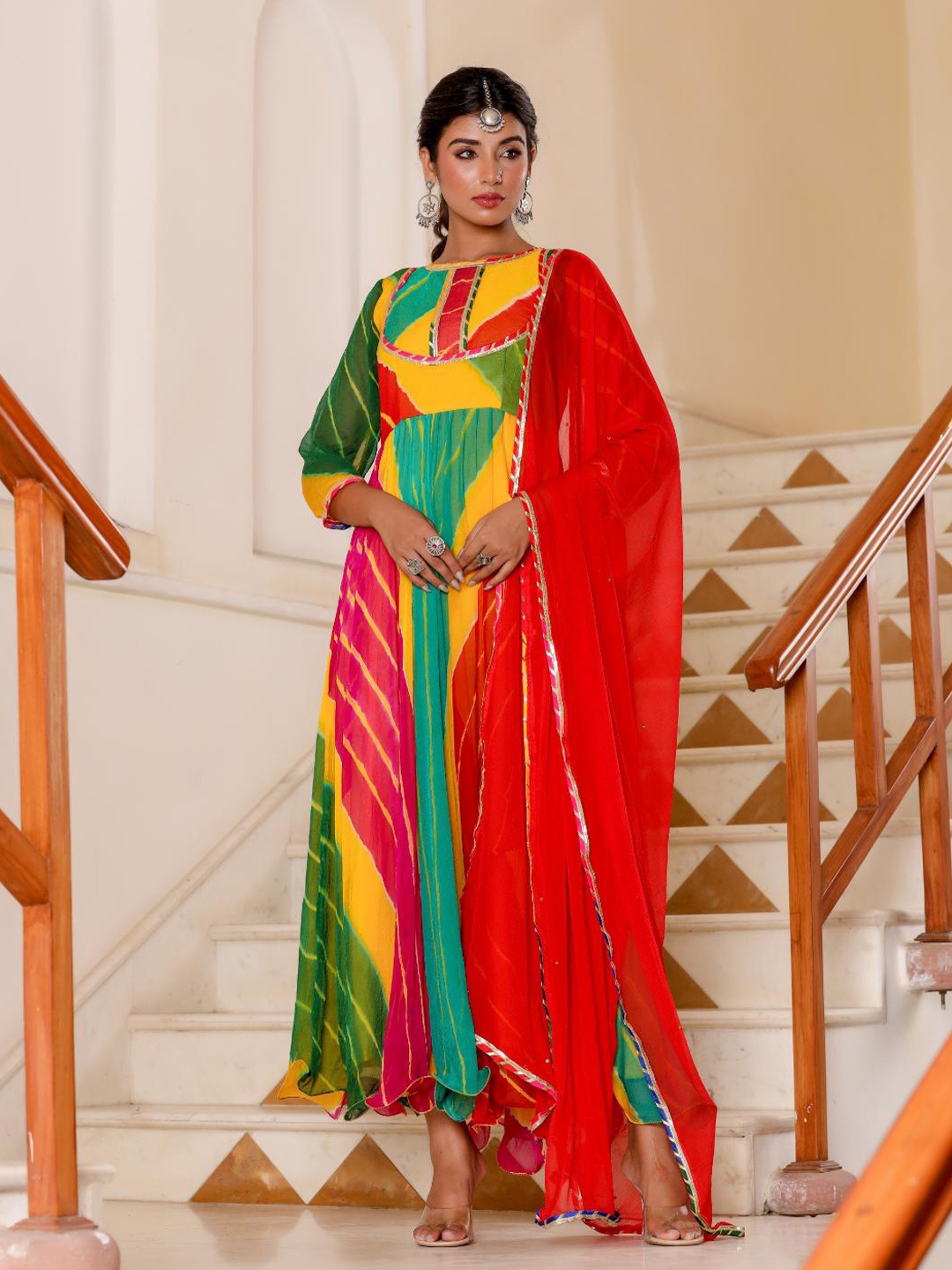 

Rangpur Print Chiffon Maxi Dress, Multi