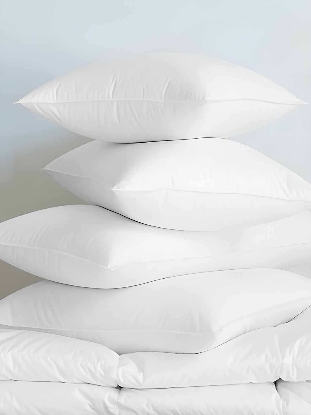 

KSHIRSA White 4 Pieces Cotton Filled Lightweight Sleep Pillows
