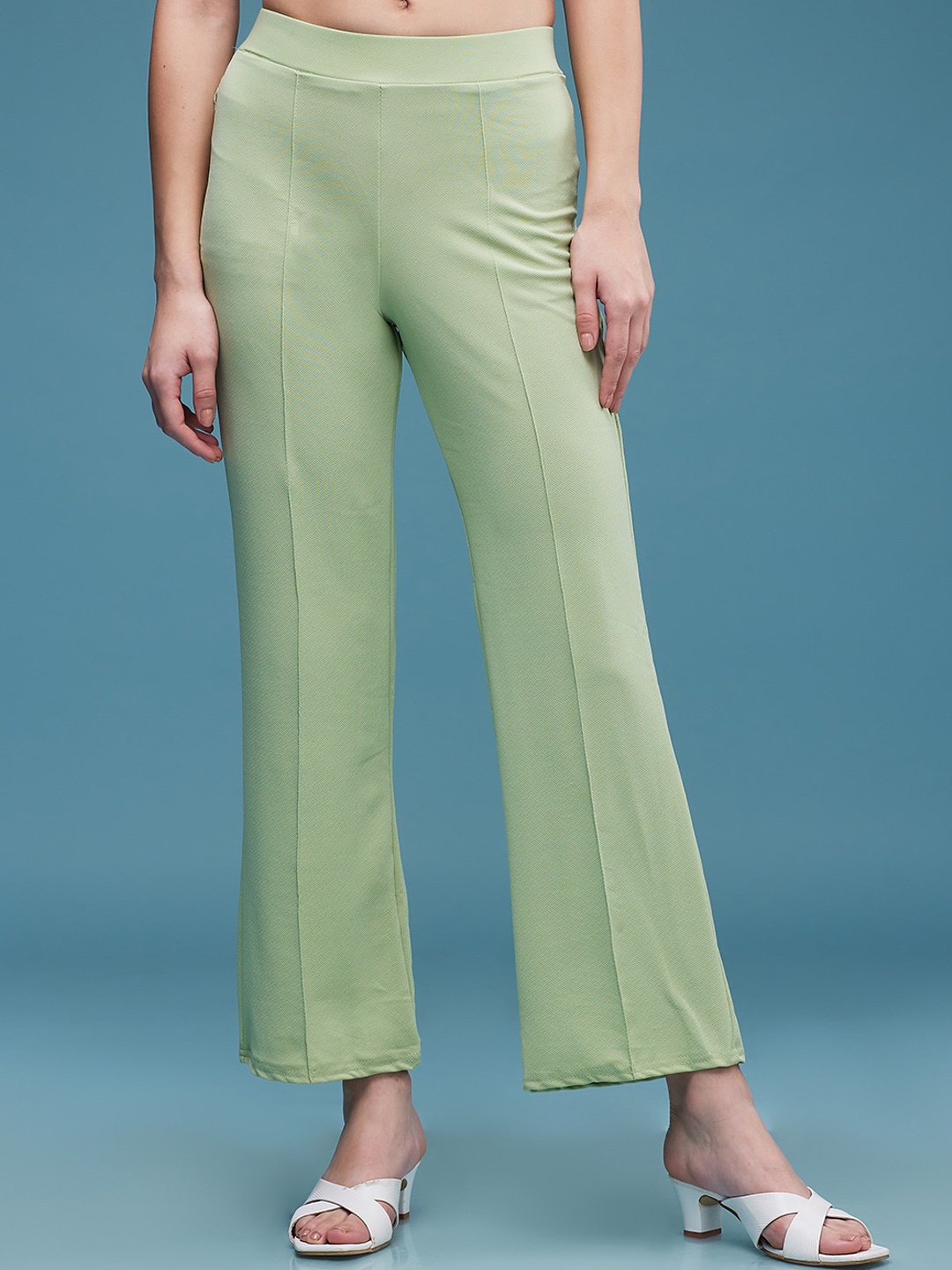 

DressBerry Women Relaxed Loose Fit Wrinkle Free Trousers, Green