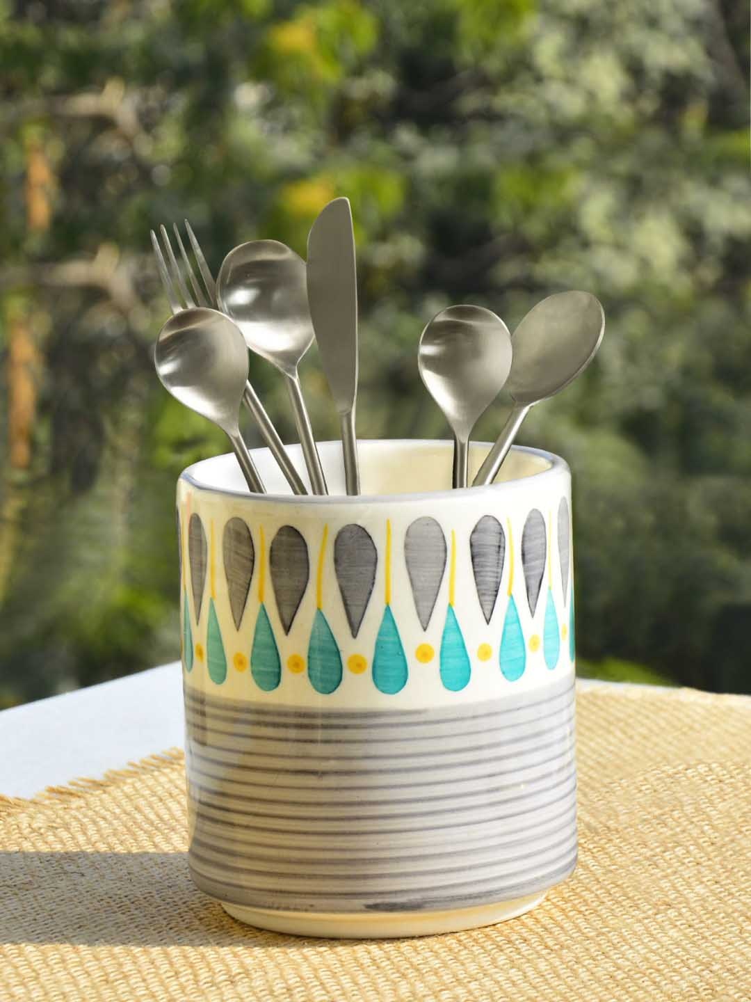 

StyleMyWay Grey & Blue Ceramic Cutlery Holder