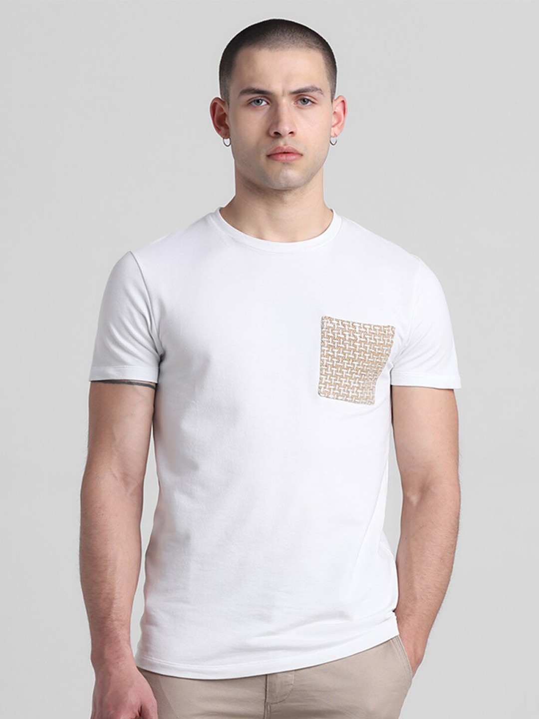 

Jack & Jones Round Neck Pockets Slim Fit T-shirt, White