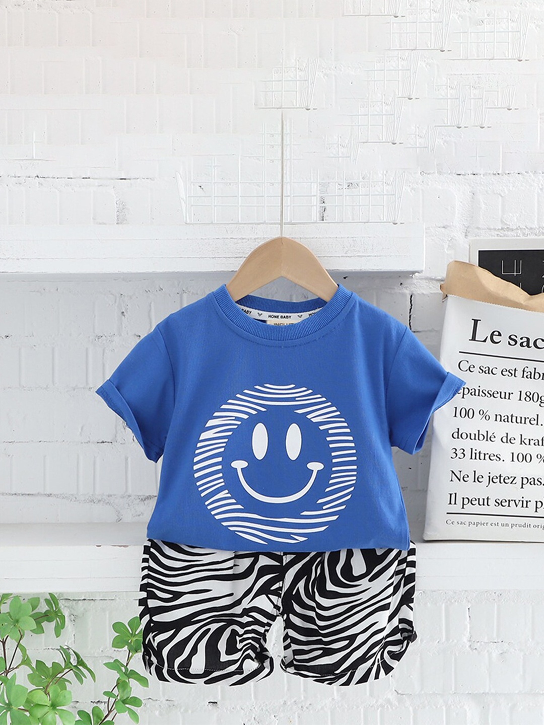 

INCLUD Boys Graphic Printed T-shirt with Shorts, Blue