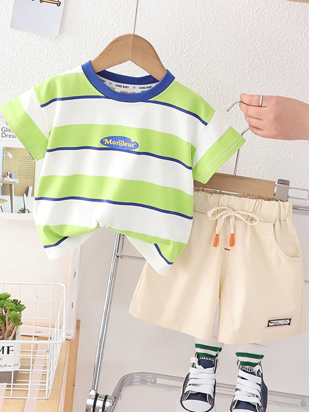 

INCLUD Boys Printed T-shirt With Shorts, Green