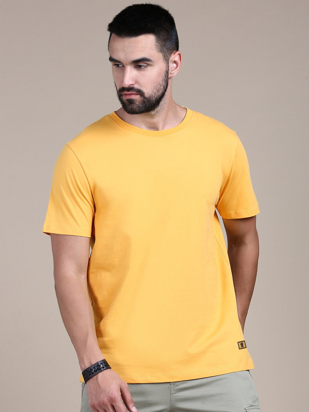 

The Roadster Lifestyle Co. Round Neck Cotton T-Shirt, Yellow