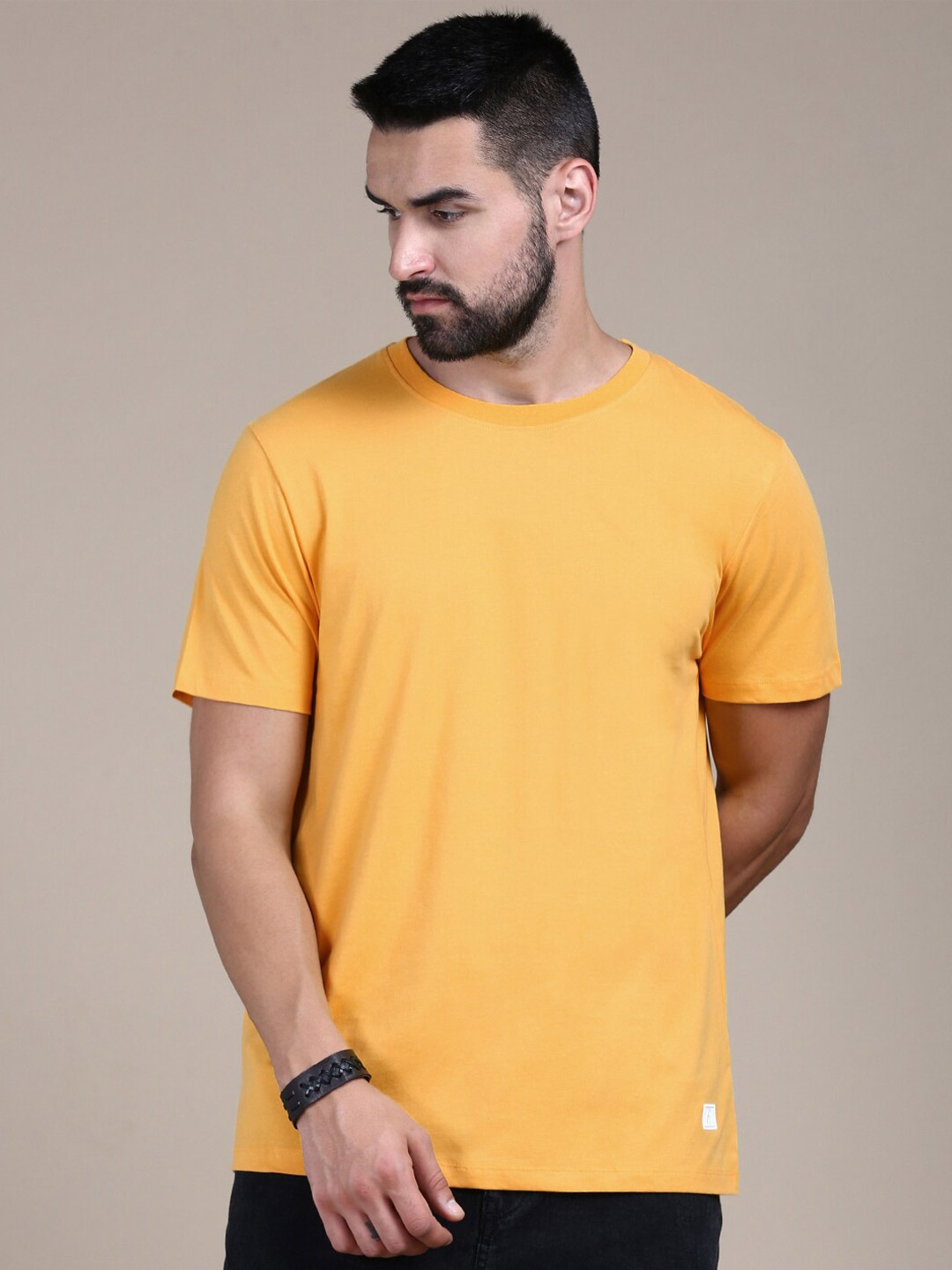 

The Roadster Lifestyle Co. Round Neck Cotton T-Shirt, Yellow