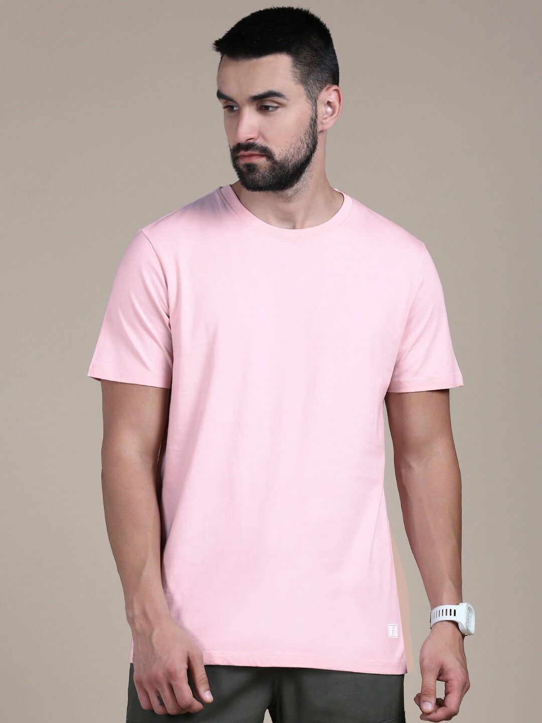 

The Roadster Lifestyle Co Round Neck Cotton T-Shirt, Pink