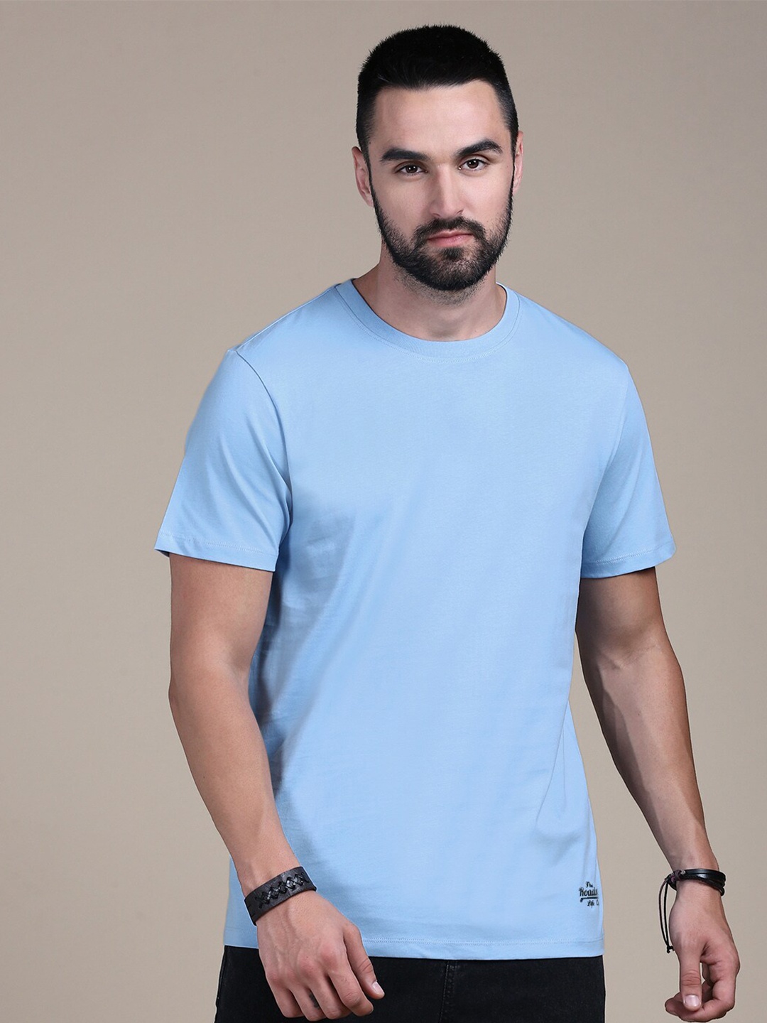 

The Roadster Lifestyle Co. Blue Round Neck Cotton T-Shirt