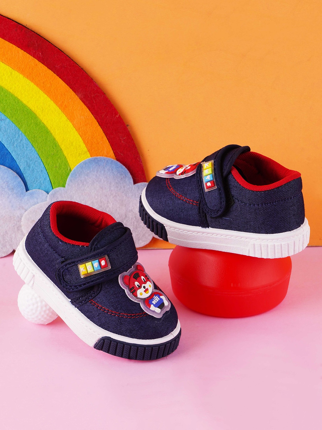 

KATS Infants Kids Mid-Top Applique Detail Antibacterial Musical Sneakers, Blue