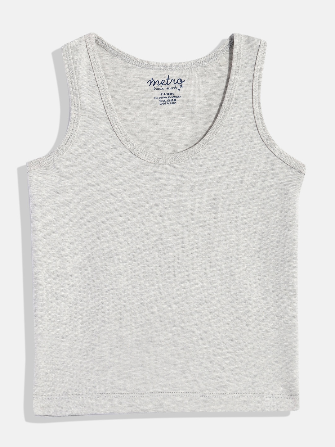 

METRO KIDS COMPANY Boys Pure Cotton T-shirt, Grey melange