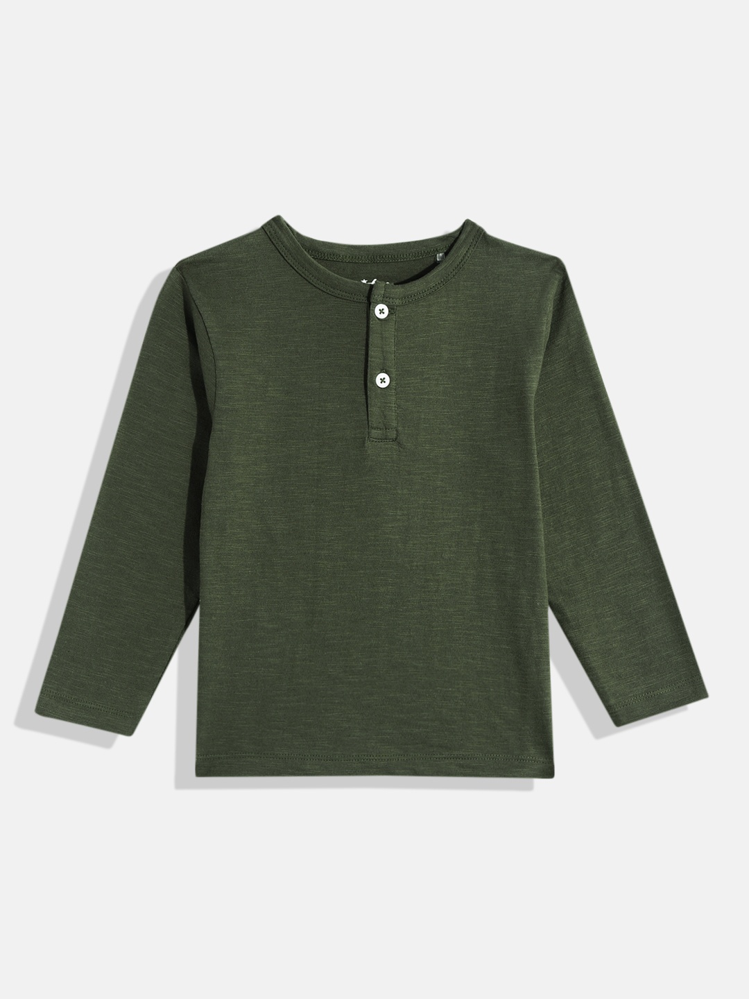 

METRO KIDS COMPANY Boys Henley Neck Slim Fit T-shirt, Olive