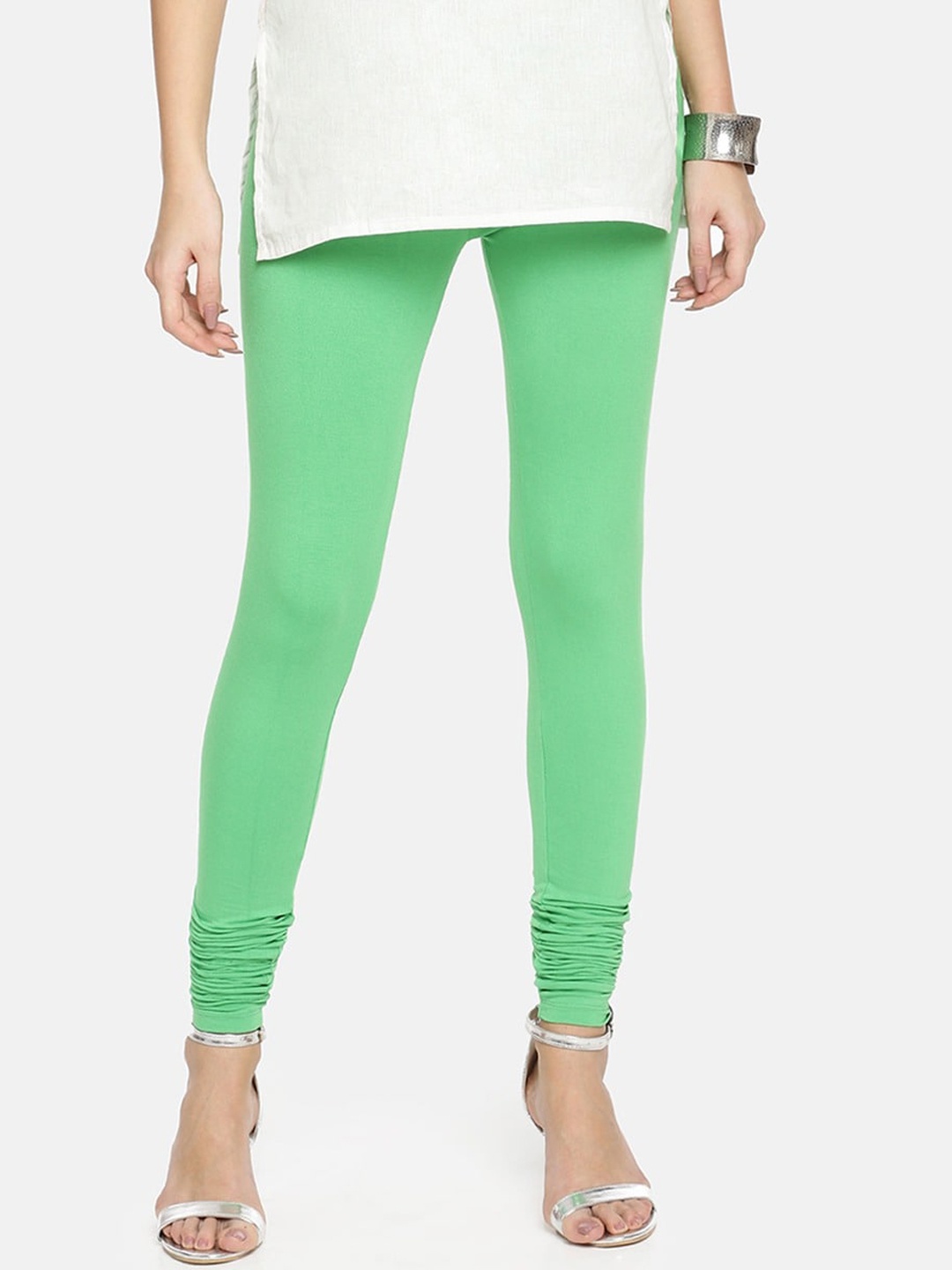 

TWIN BIRDS Churidar Length Slip-On Leggings, Green