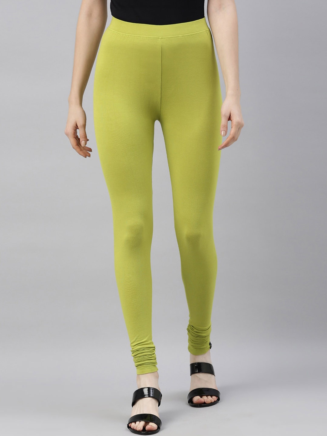 

TWIN BIRDS Churidar Length Slip-On Leggings, Green