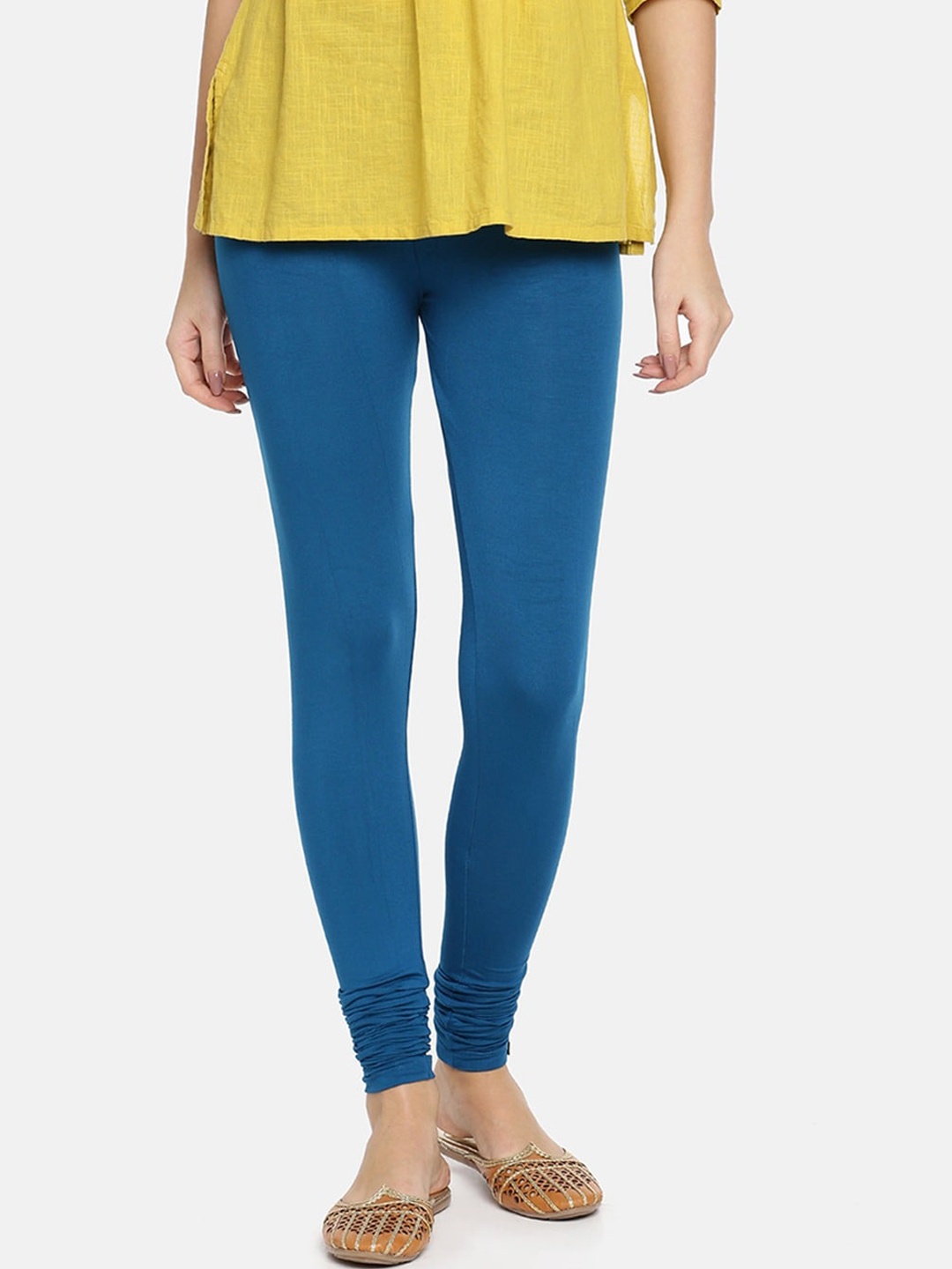 

TWIN BIRDS Churidar Length Slip-On Leggings, Blue