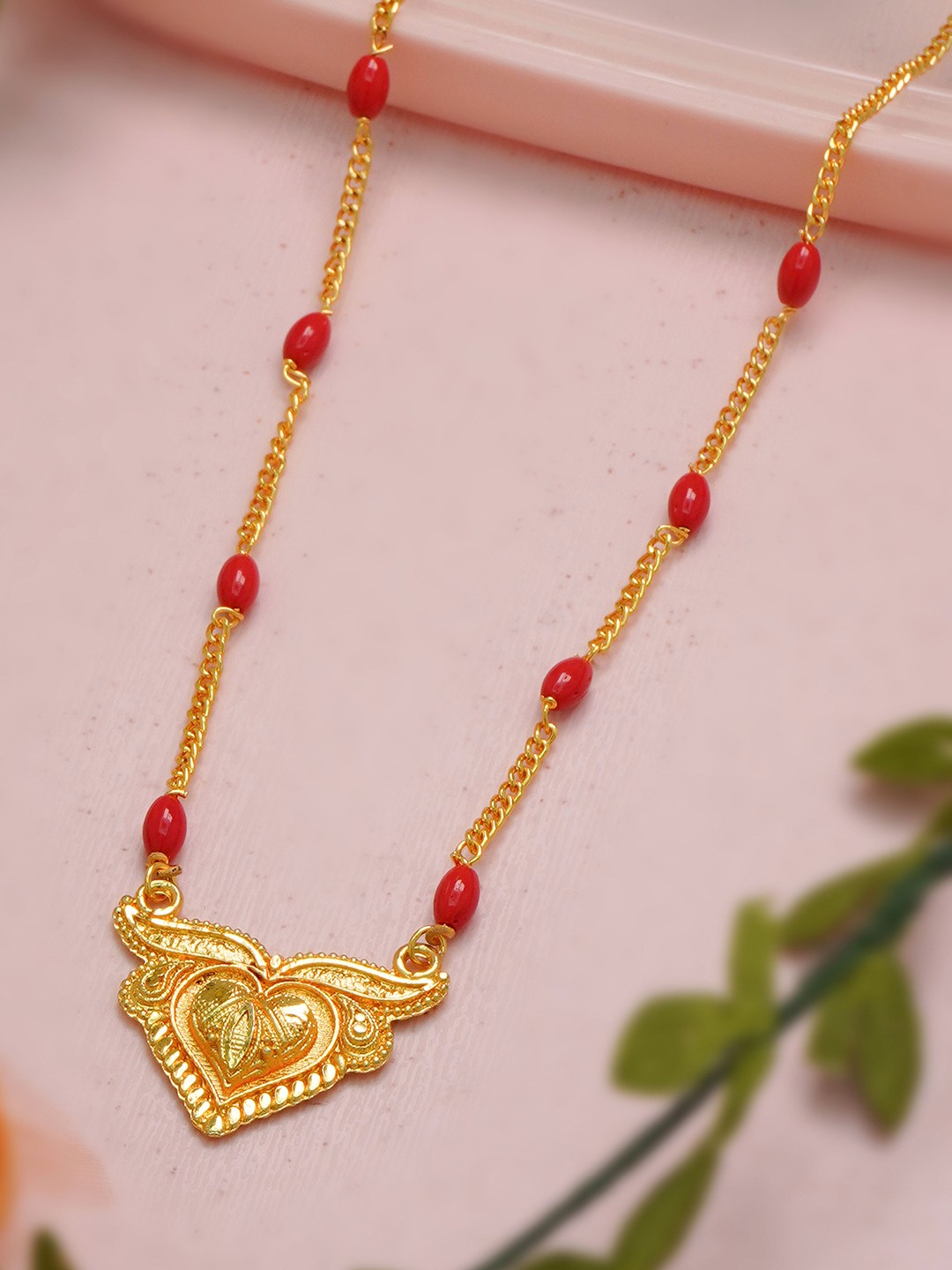 

Ramdev Art Fashion Jwellery Gold-Plated Beaded Mangalsutra