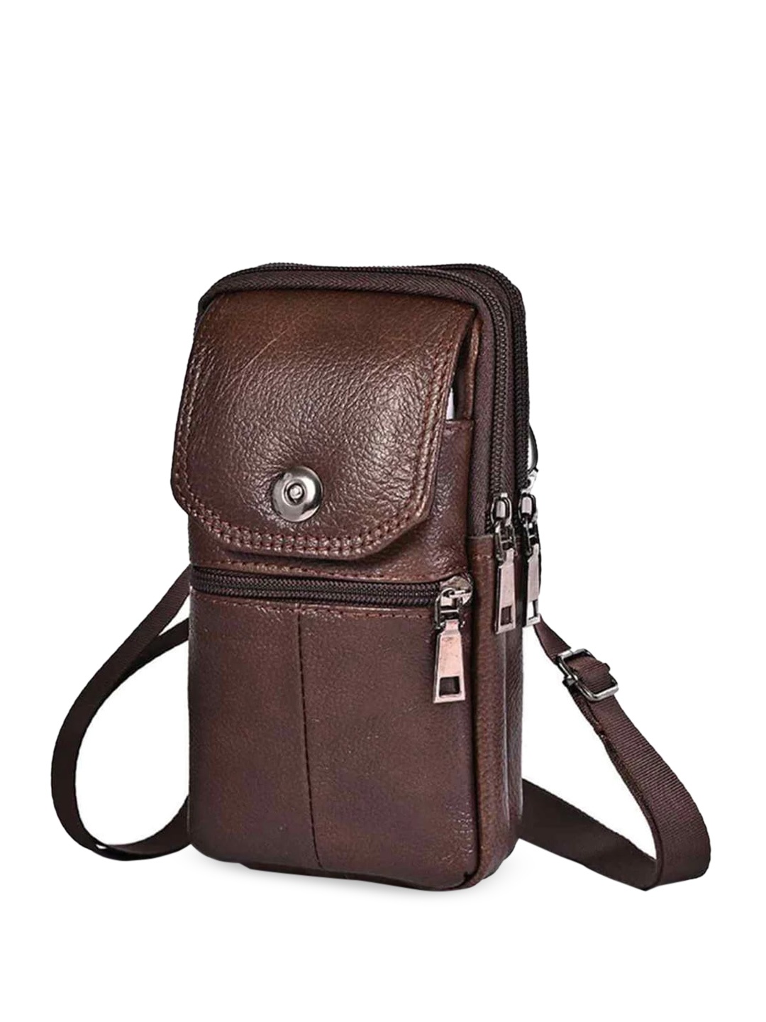 

INKMILAN Leather Messenger Bag, Brown