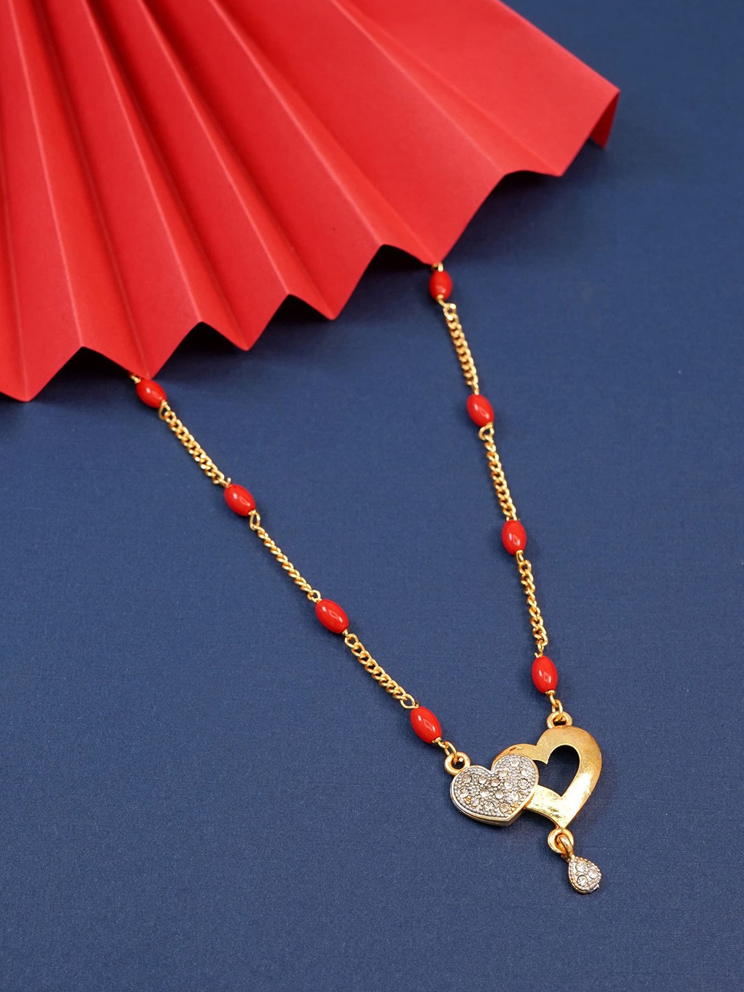 

Ramdev Art Fashion Jwellery Gold-Plated Artificial Stones and Beads Mangalsutra