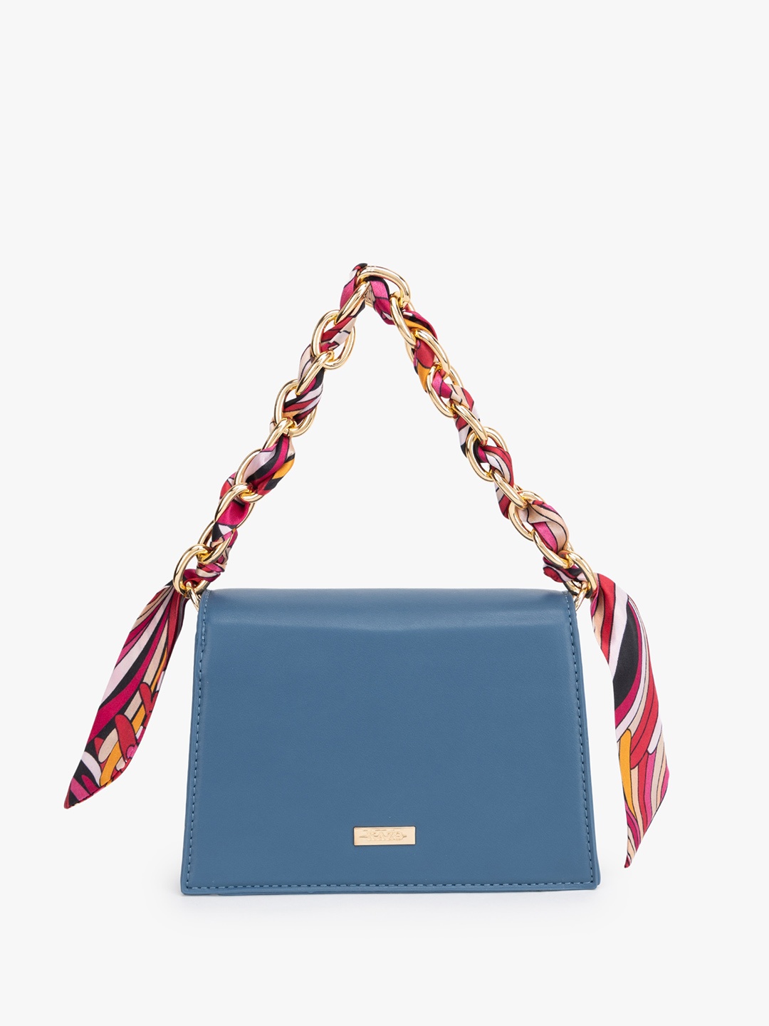 

Kazo Structured Sling Bag With Chain Detail, Blue