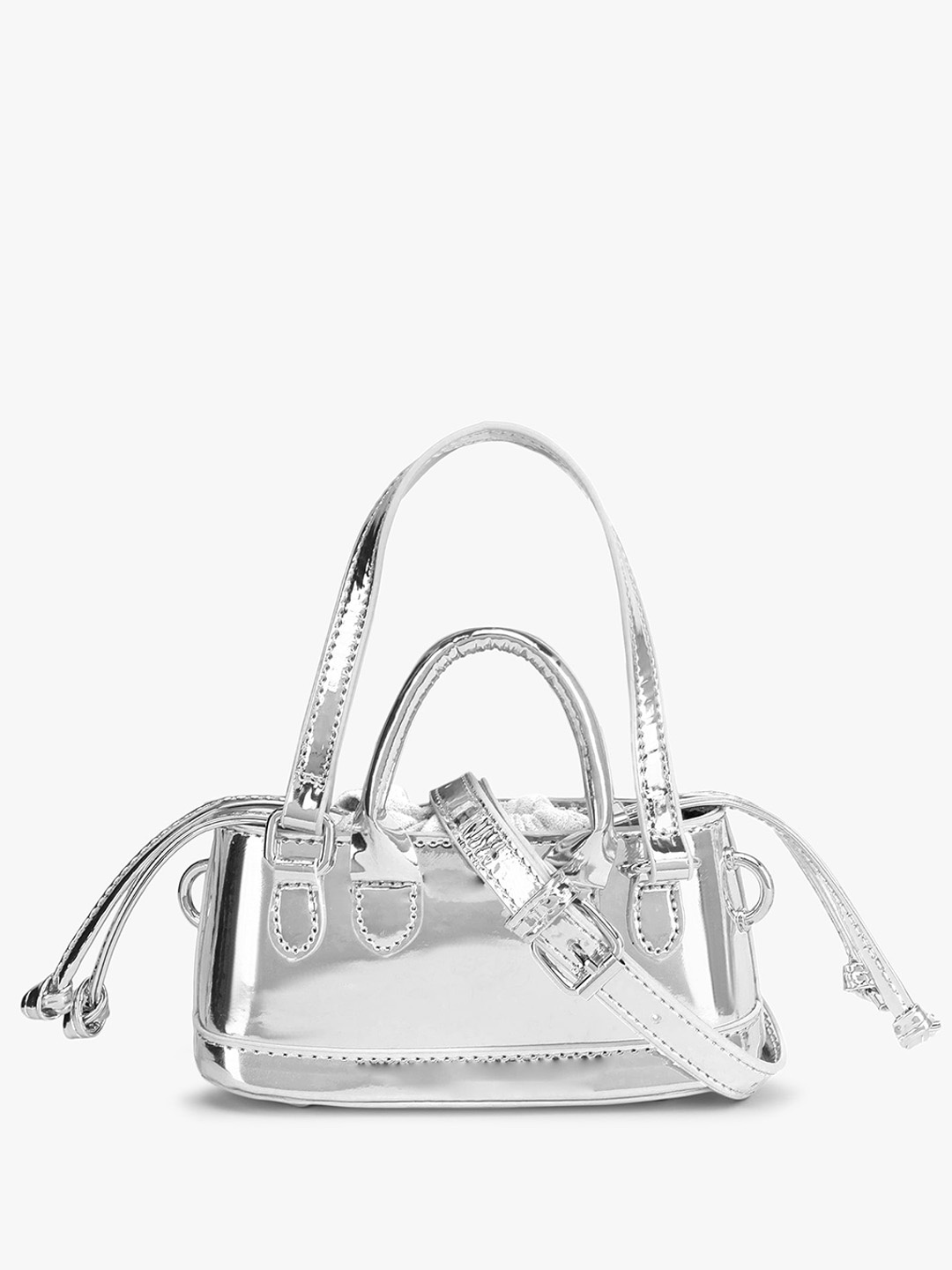 

Kazo Metallic Mini Sling Bag, Silver