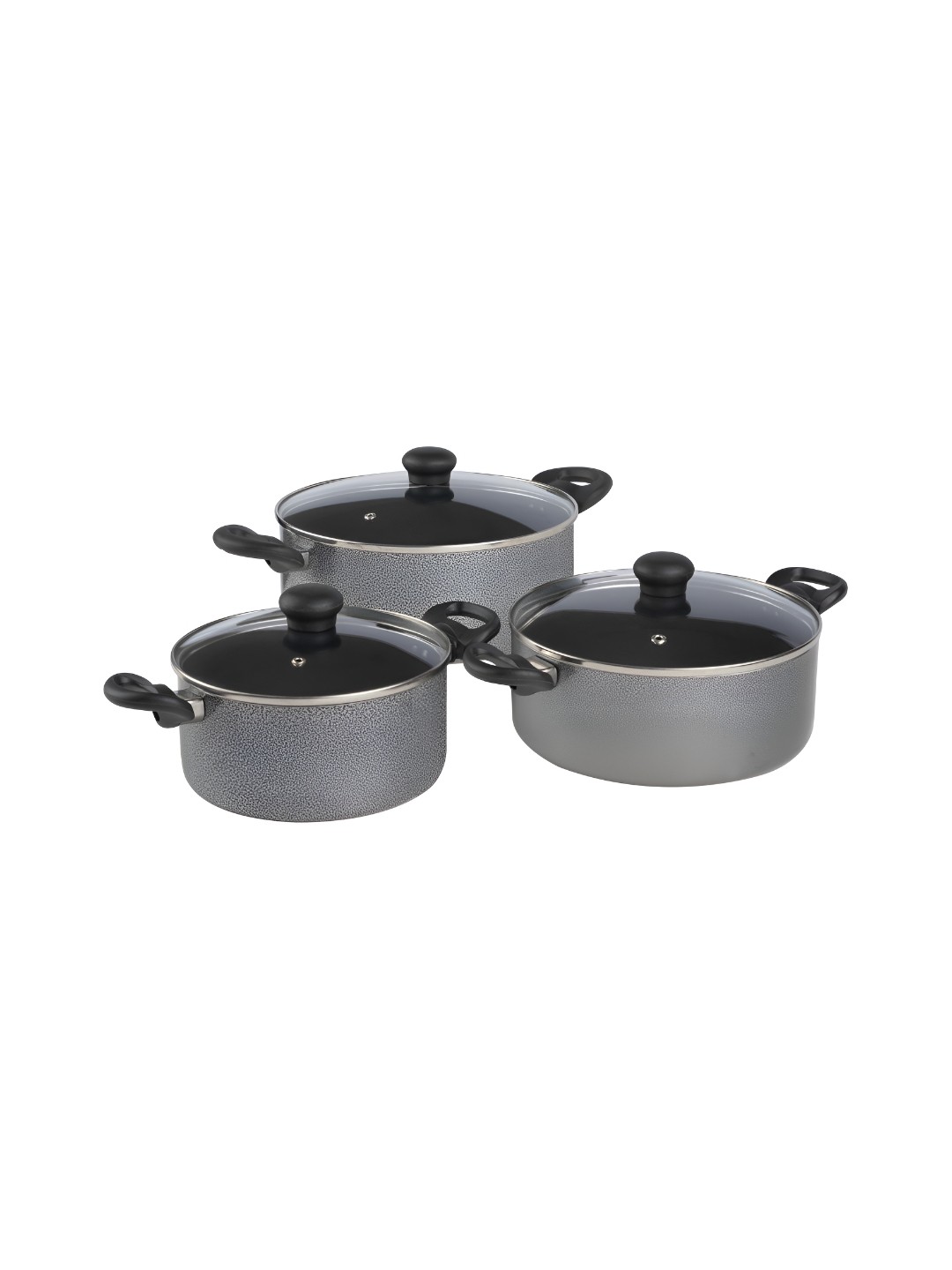 

Kreme Grey 3 Pieces Aluminium Dishwasher Safe Cookware Set