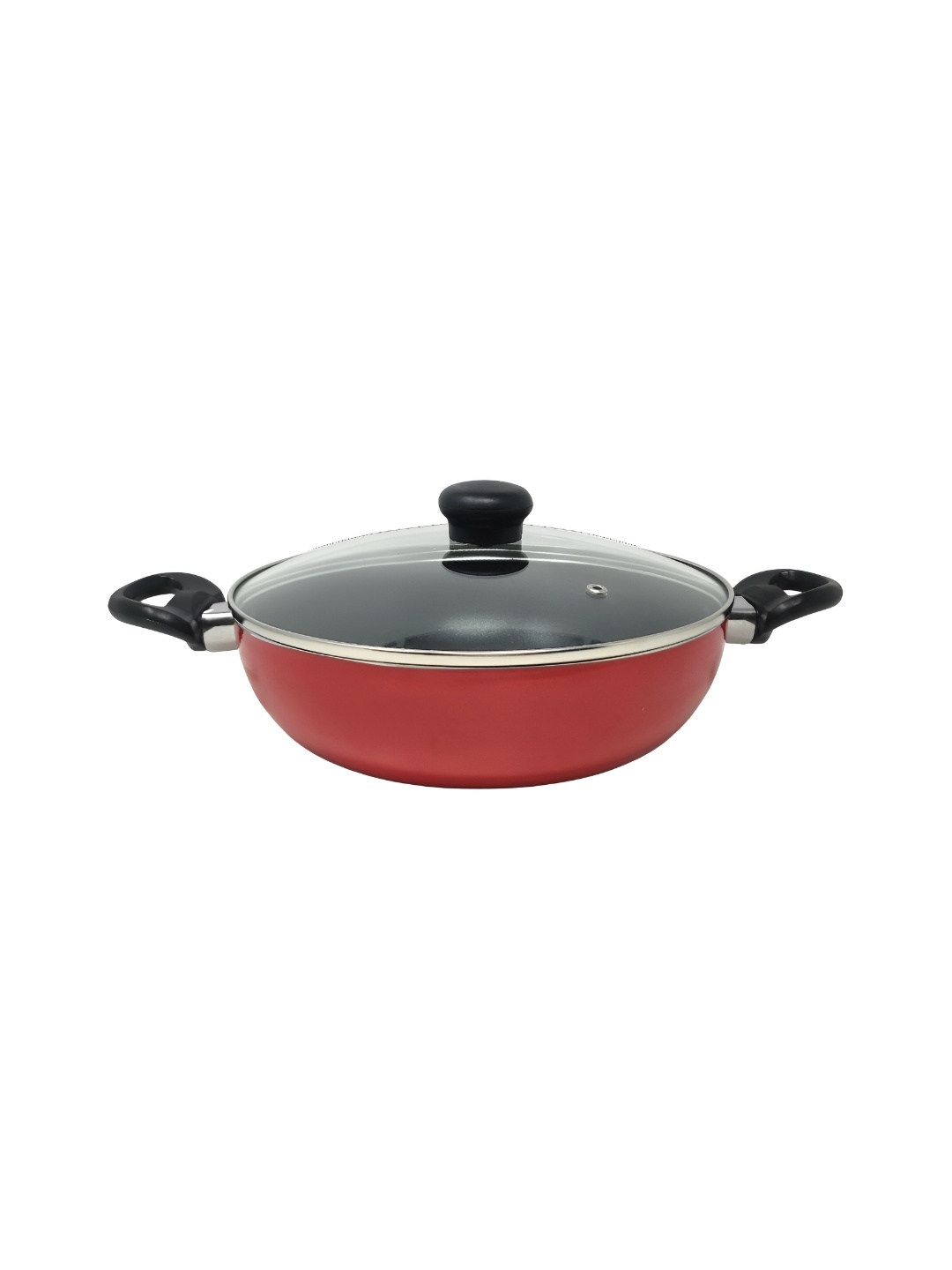 

Kreme Red & Black Aluminium Dishwasher Safe Kadhai or Wok