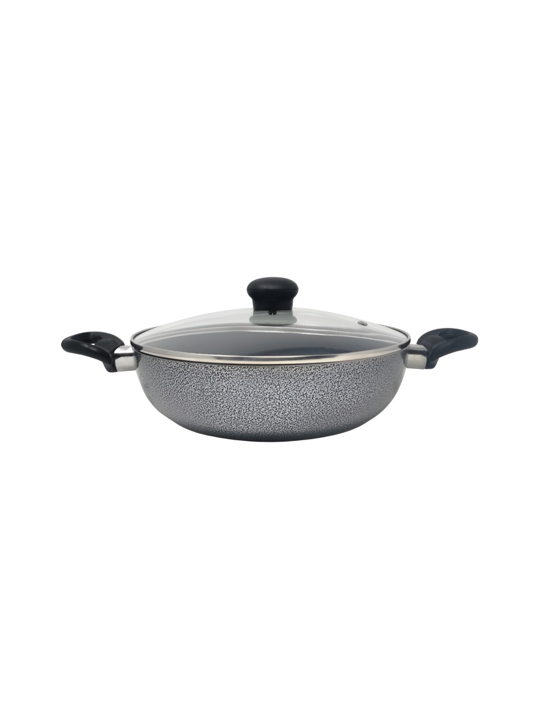 

Kreme Grey Aluminium Dishwasher Safe Kadhai or Wok with Lid 2.5 L