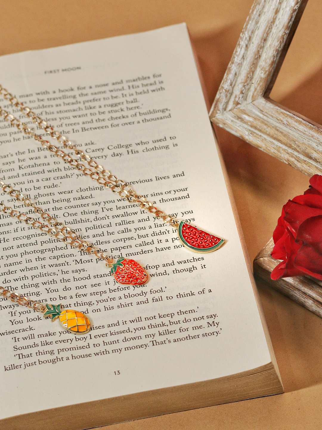 

VIRAASI Set Of 3 Gold-Plated Quirky Pendants With Chains