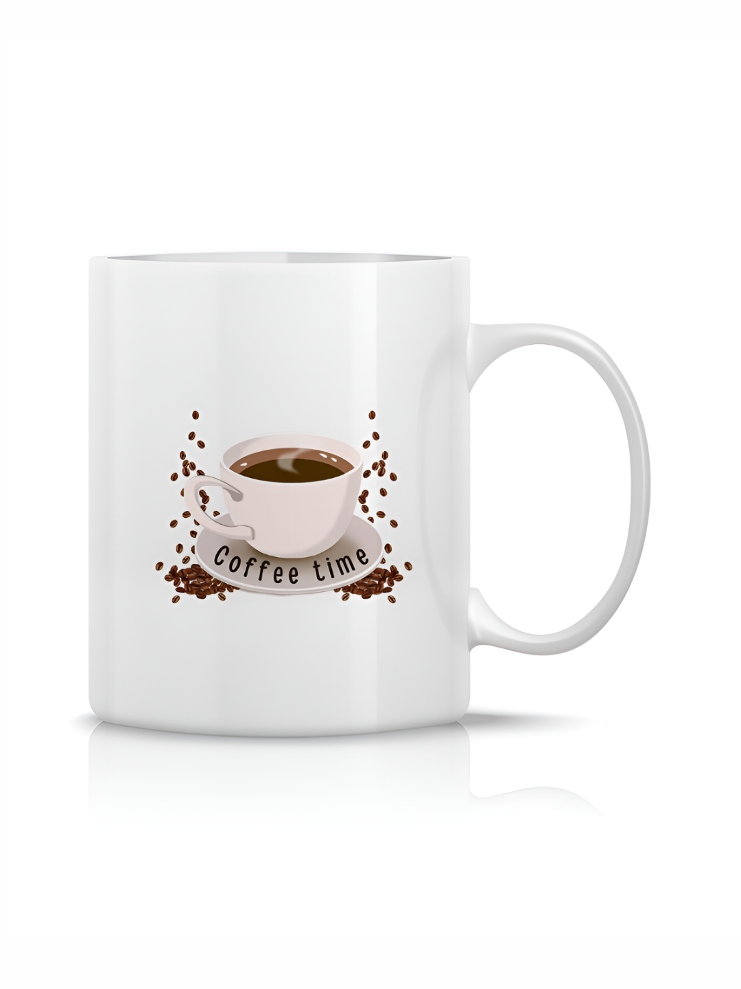

The Decor Lane White & Brown Printed Ceramic Glossy Mug 325 ml