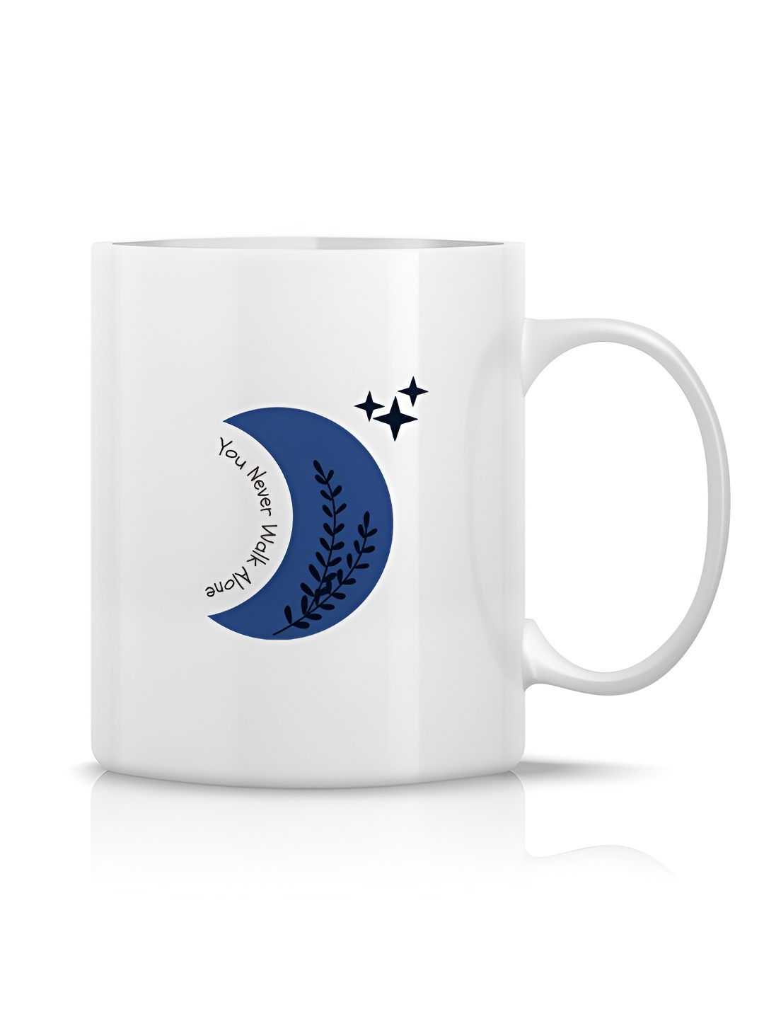 

The Decor Lane White & Blue Printed Ceramic Glossy Mug 325 ml