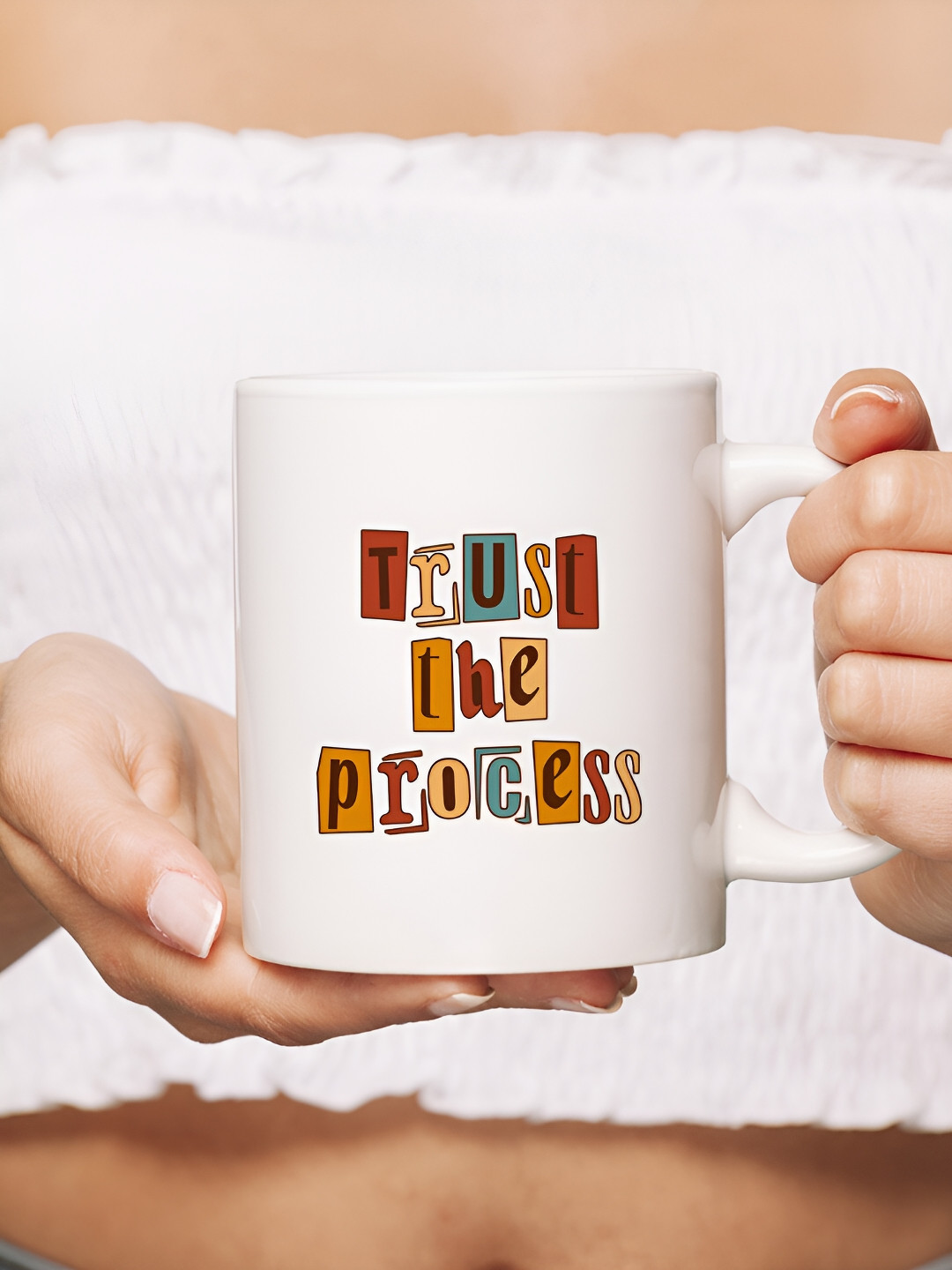 

The Decor Lane White Printed Ceramic Glossy Mugs