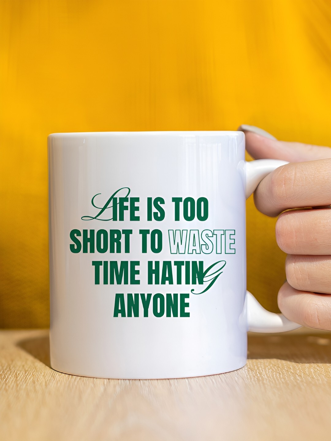 

The Decor Lane White Printed Ceramic Glossy Mugs