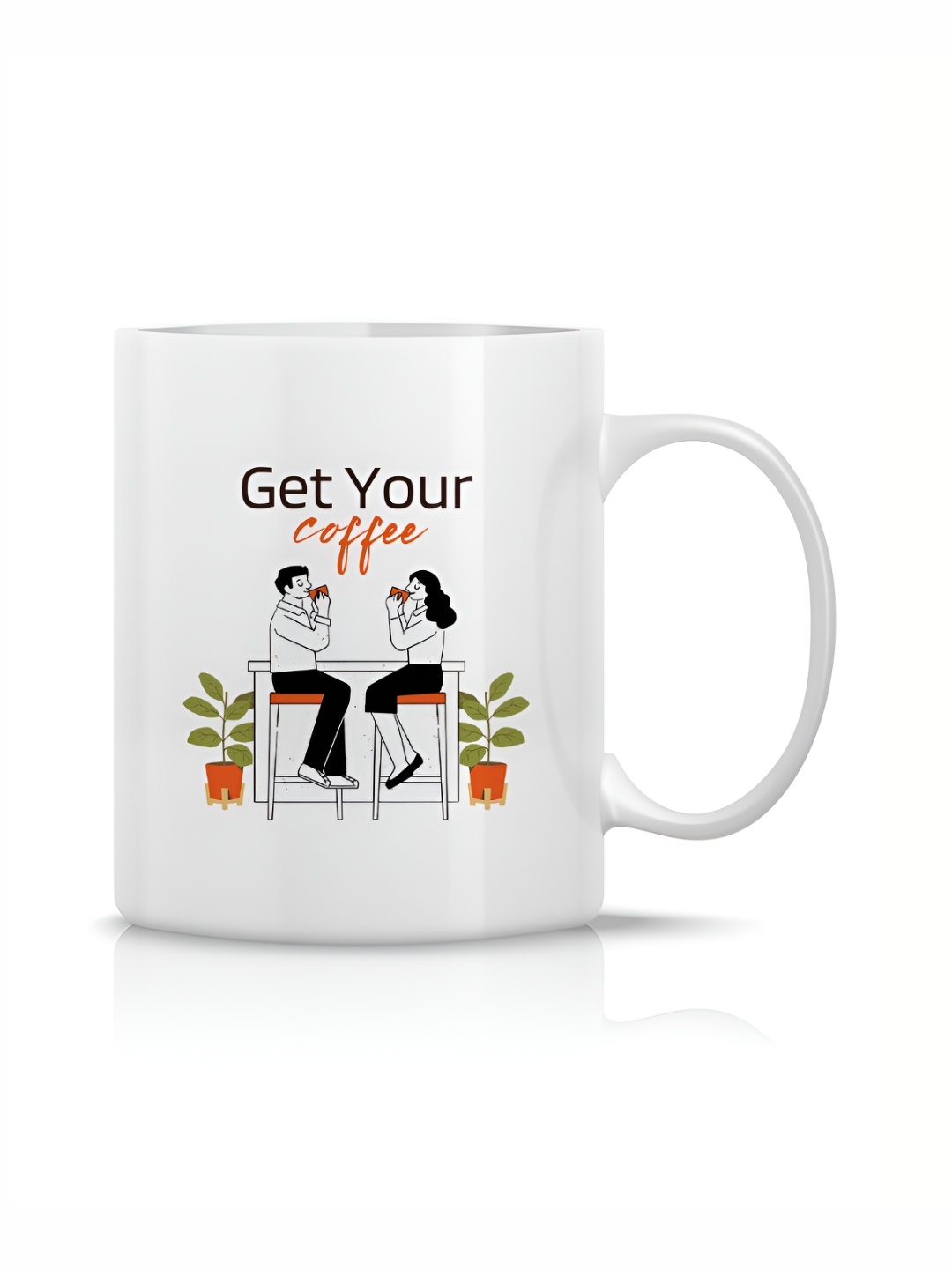 

The Decor Lane White Printed Ceramic Glossy Mugs