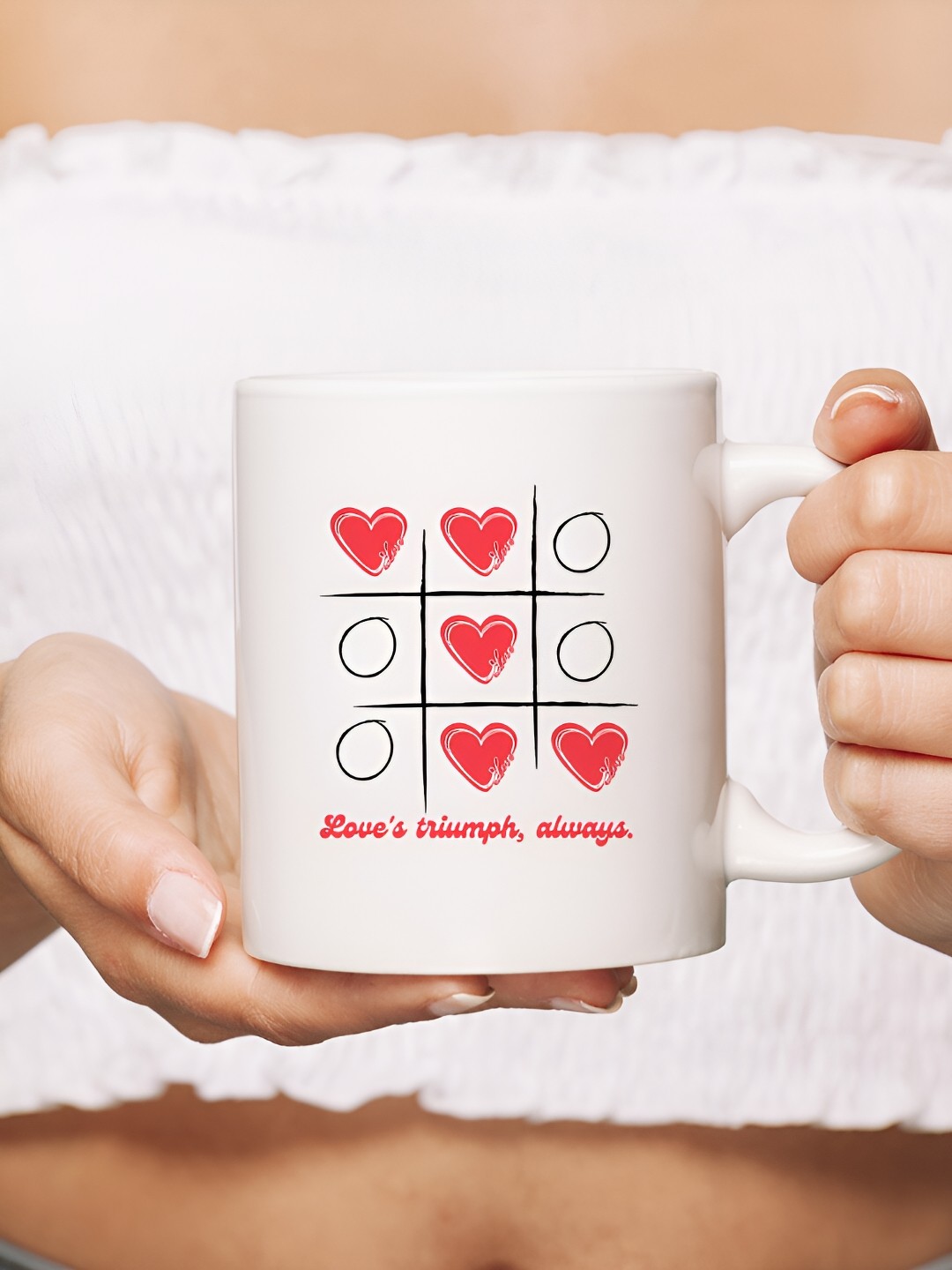 

The Decor Lane White Printed Ceramic Glossy Mugs