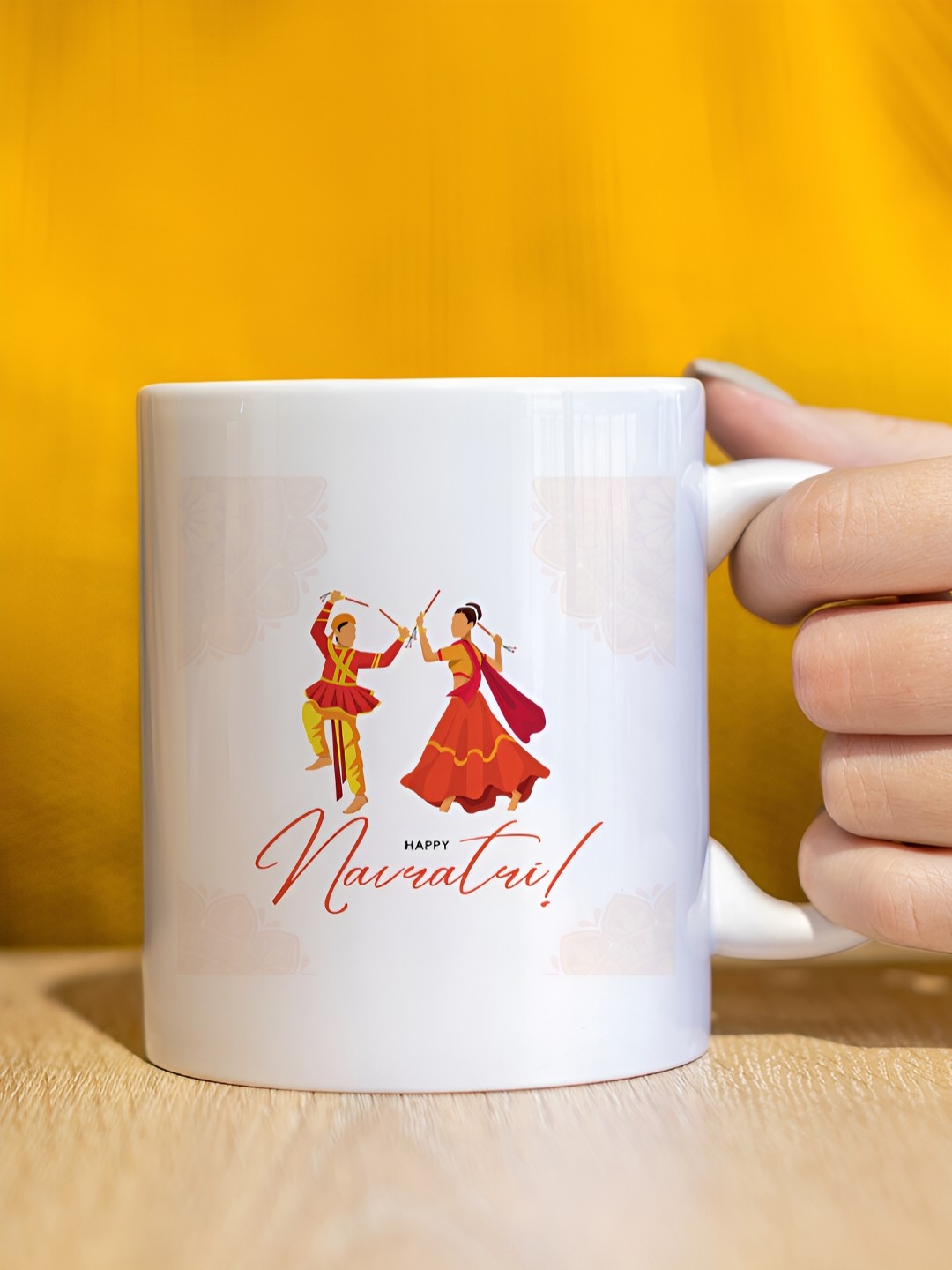 

The Decor Lane White Printed Ceramic Glossy Mugs