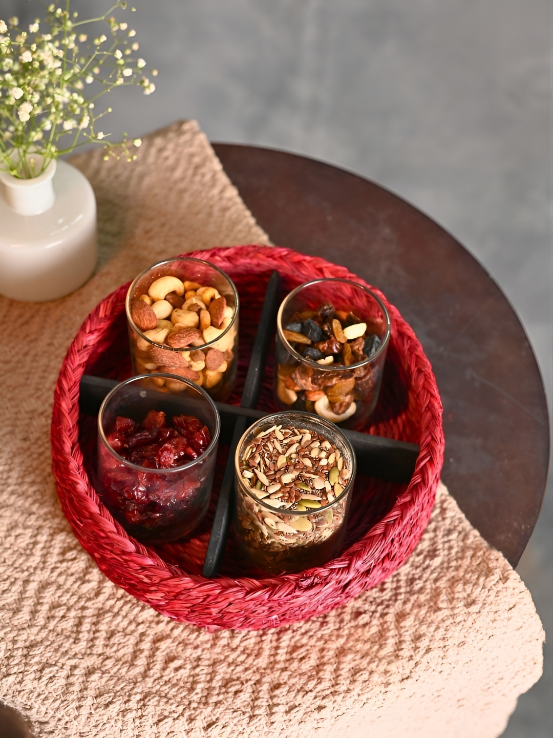 

KADAM HAAT Red Wood Dishwasher Safe Food Container