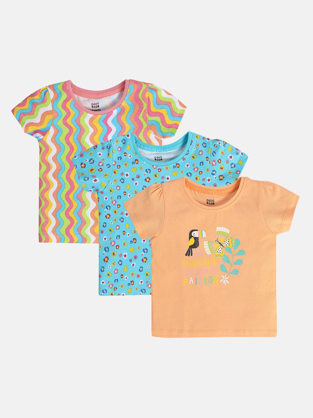 

MINI KLUB Floral Print Puff Sleeve Cotton Top, Multi