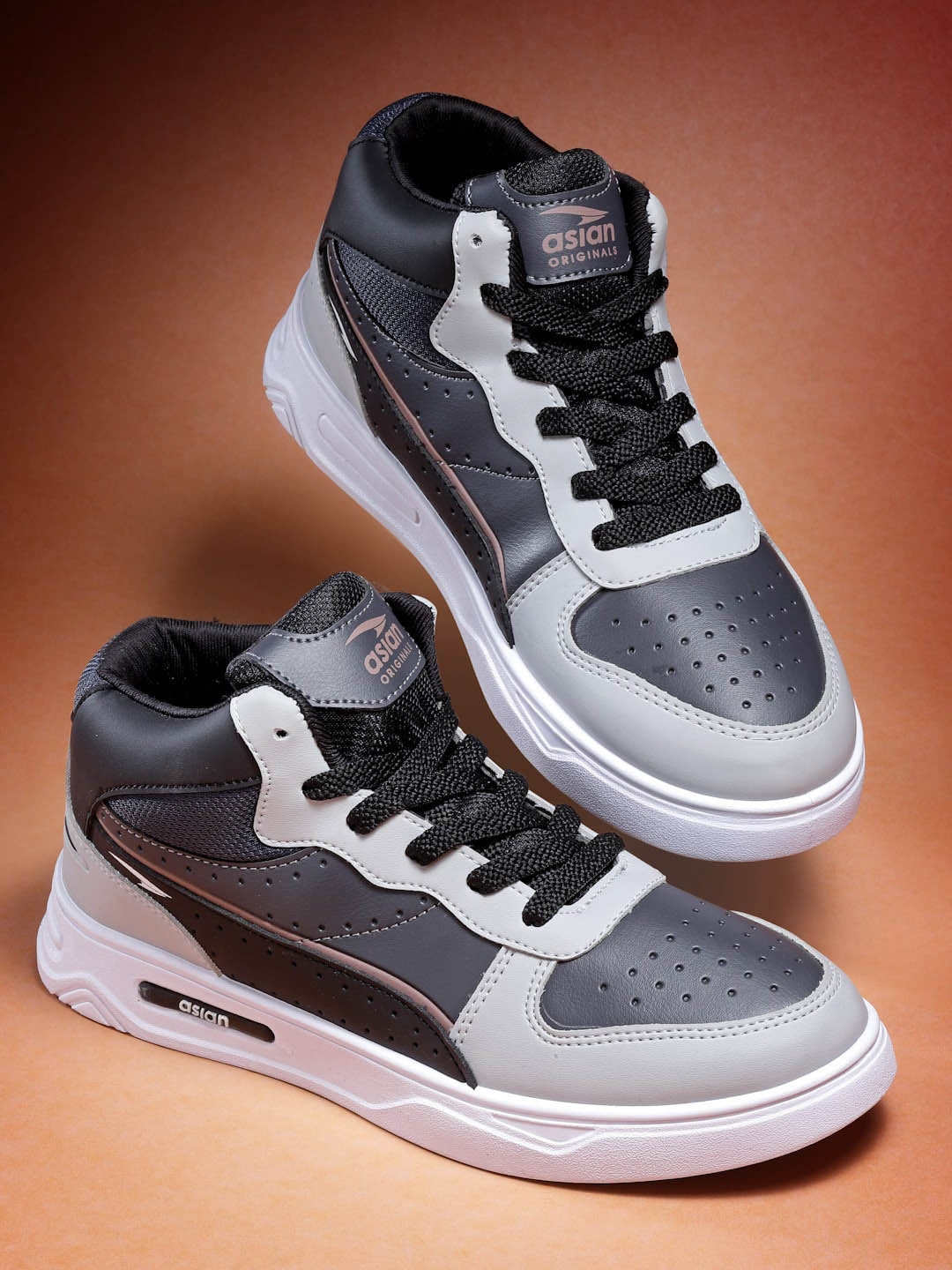 

ASIAN Men Colourblocked Lace Up Sneakers, Grey