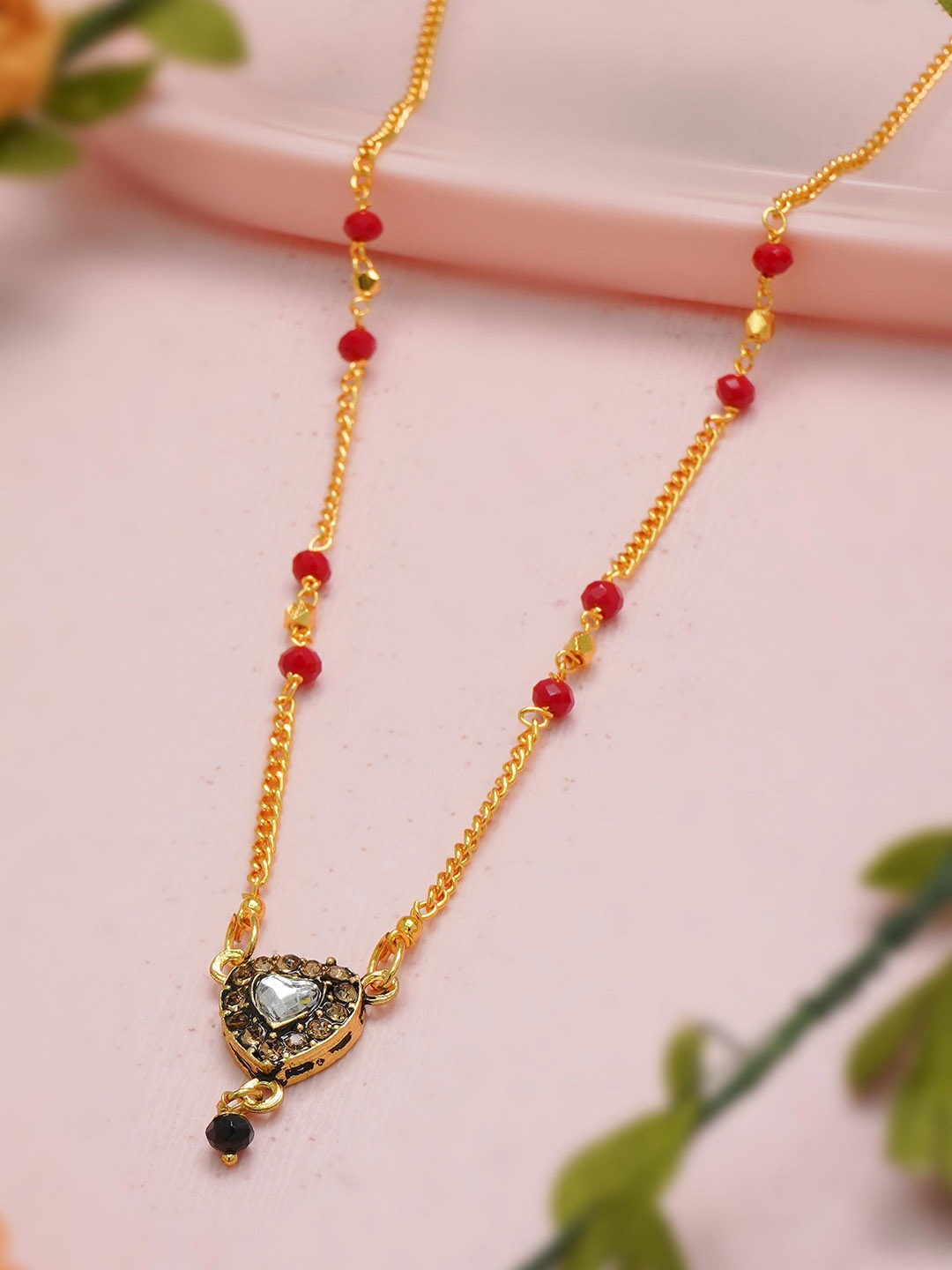 

Ramdev Art Fashion Jwellery Gold-Plated Artificial Stones and Beads Mangalsutra