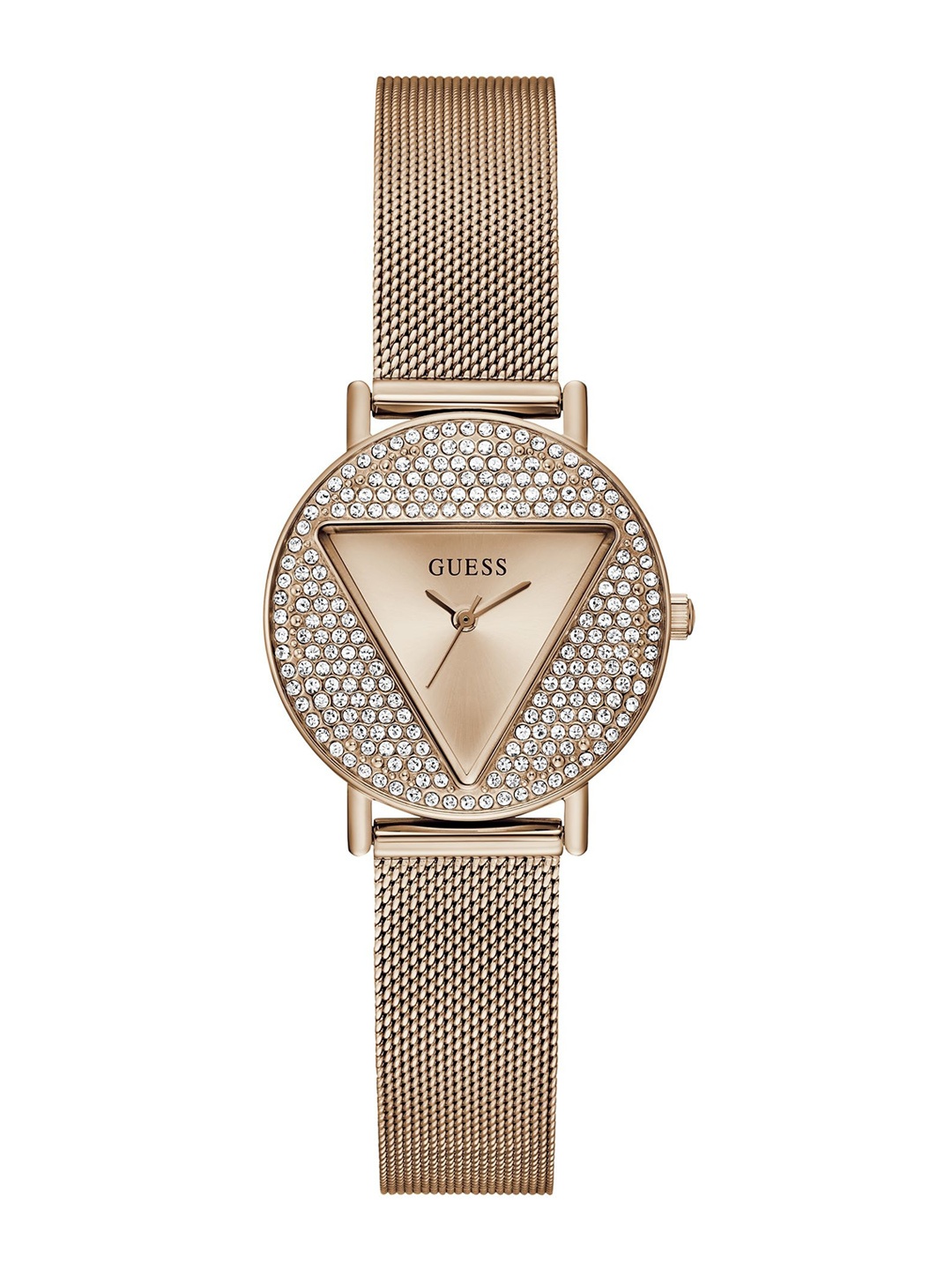 

GUESS Women Embellished Dial & Metal Straps Analogue Watch GW0671L3, Rose gold