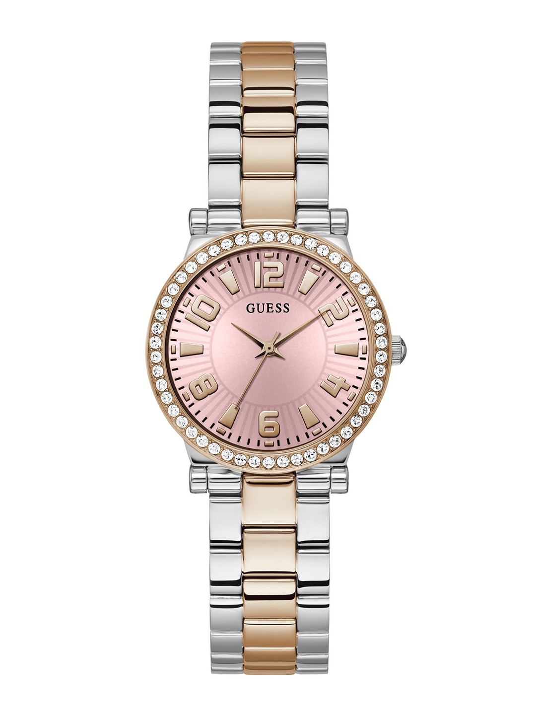 

GUESS Women Embellished Dial & Stainless Steel Bracelet Style Analogue Watch GW0686L4, Pink