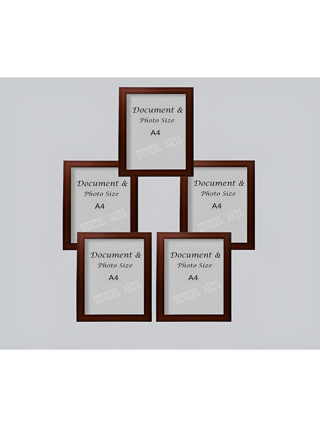 

Stuthi Arts Brown 5 Pieces Wooden Wall Photo Frames
